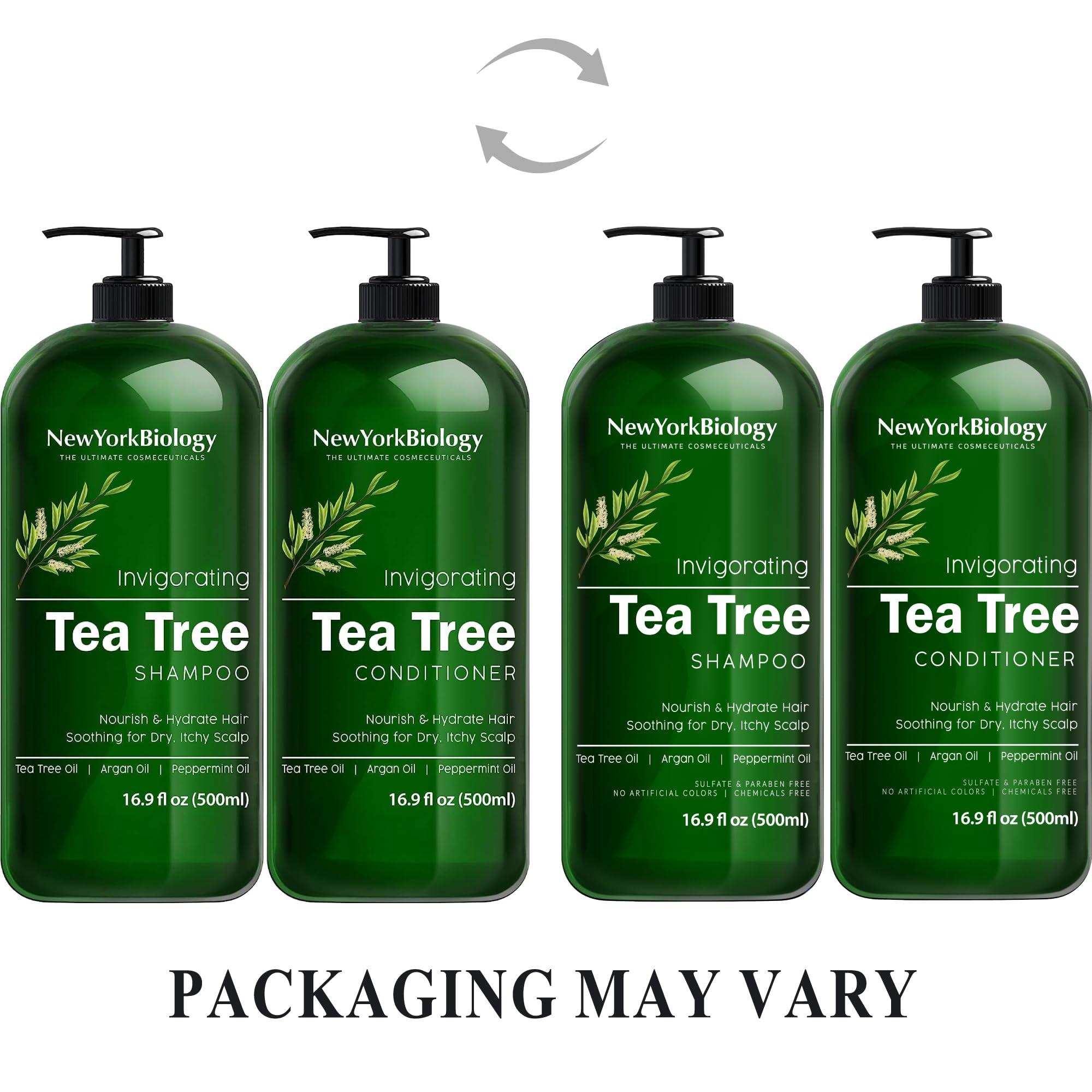 New York Biology Tea Tree Shampoo and Conditioner Set - Deep Cleanser - Relief for Dandruff and Dry Itchy Scalp - Therapeutic Grade - Helps Promote Hair Growth - 16.9 Fl Oz - Image 4