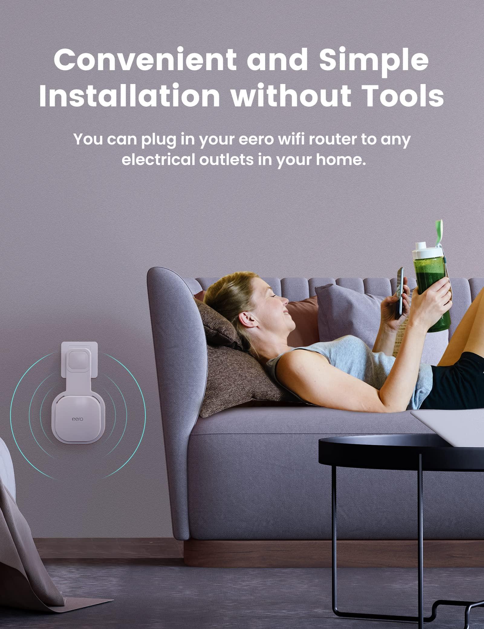 DG-Direct Wall Mount Holder Only for eero 6 Router Mesh Wi-Fi System,No Messy Wires,Stand Bracket for eero 6 Extender Space Saving White 3Pcs - Image 4