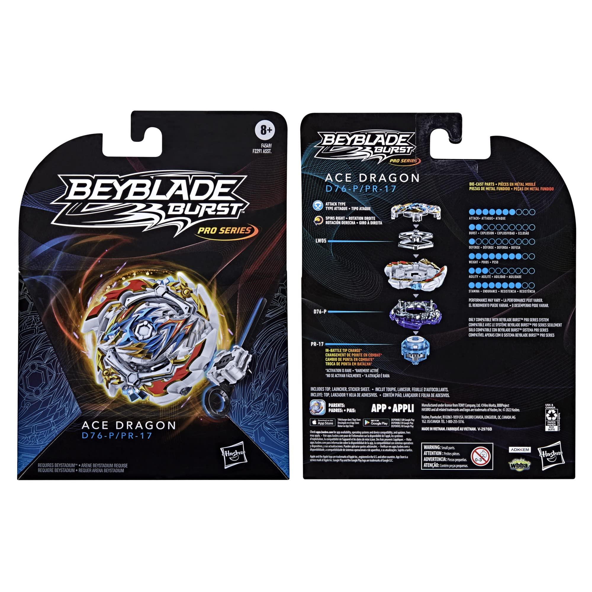 Beyblade Burst Pro Series Ace Dragon Spinning Top Starter Pack - Attack Type Battling Game Top with Launcher Toy - Image 6