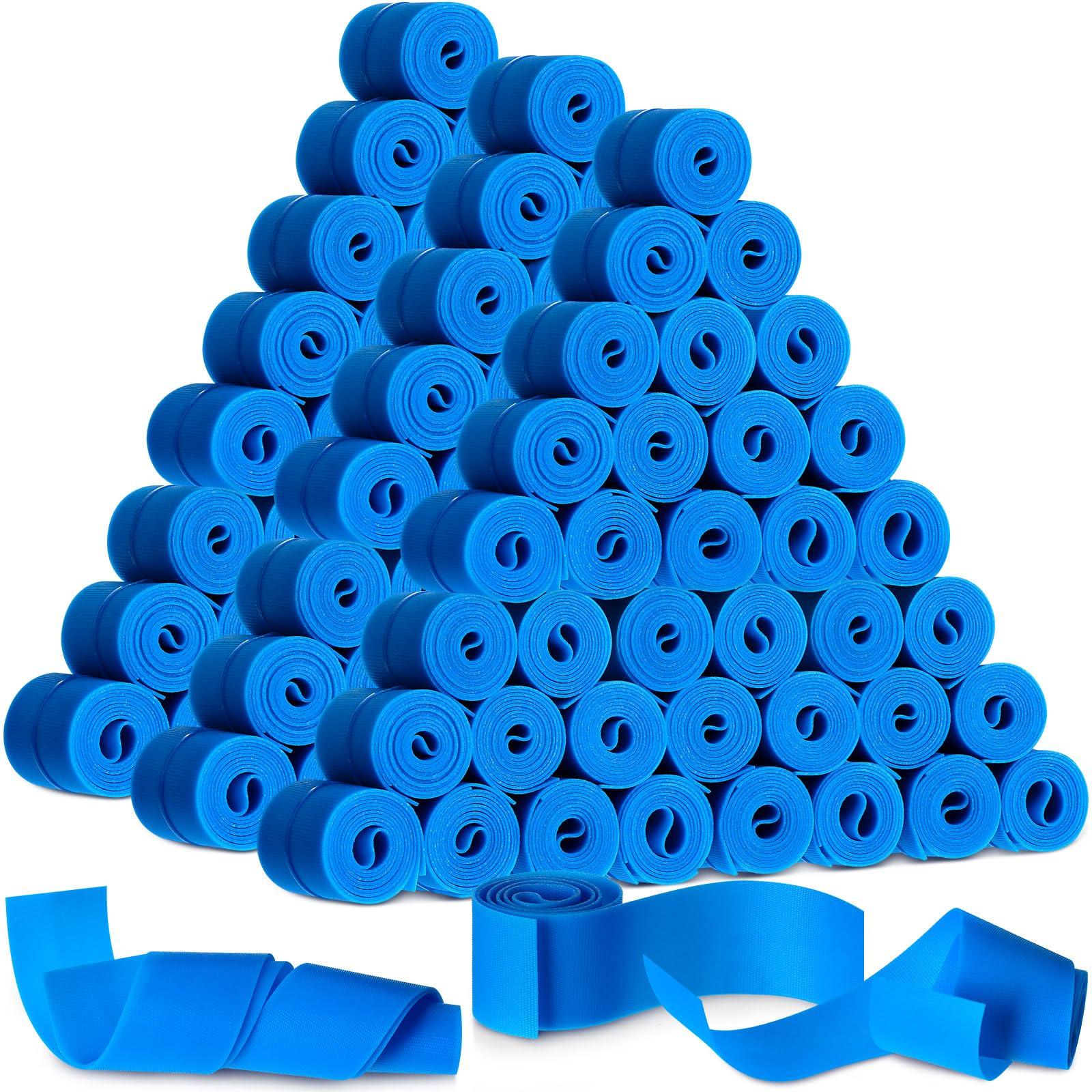 Timgle 500 Pack Disposable Tourniquet First Aid Elastic Tourniquets Bulk Latex Free Blue Medical Hemostatic Bandages Nursing Supplies Essentials for Outdoor Sport