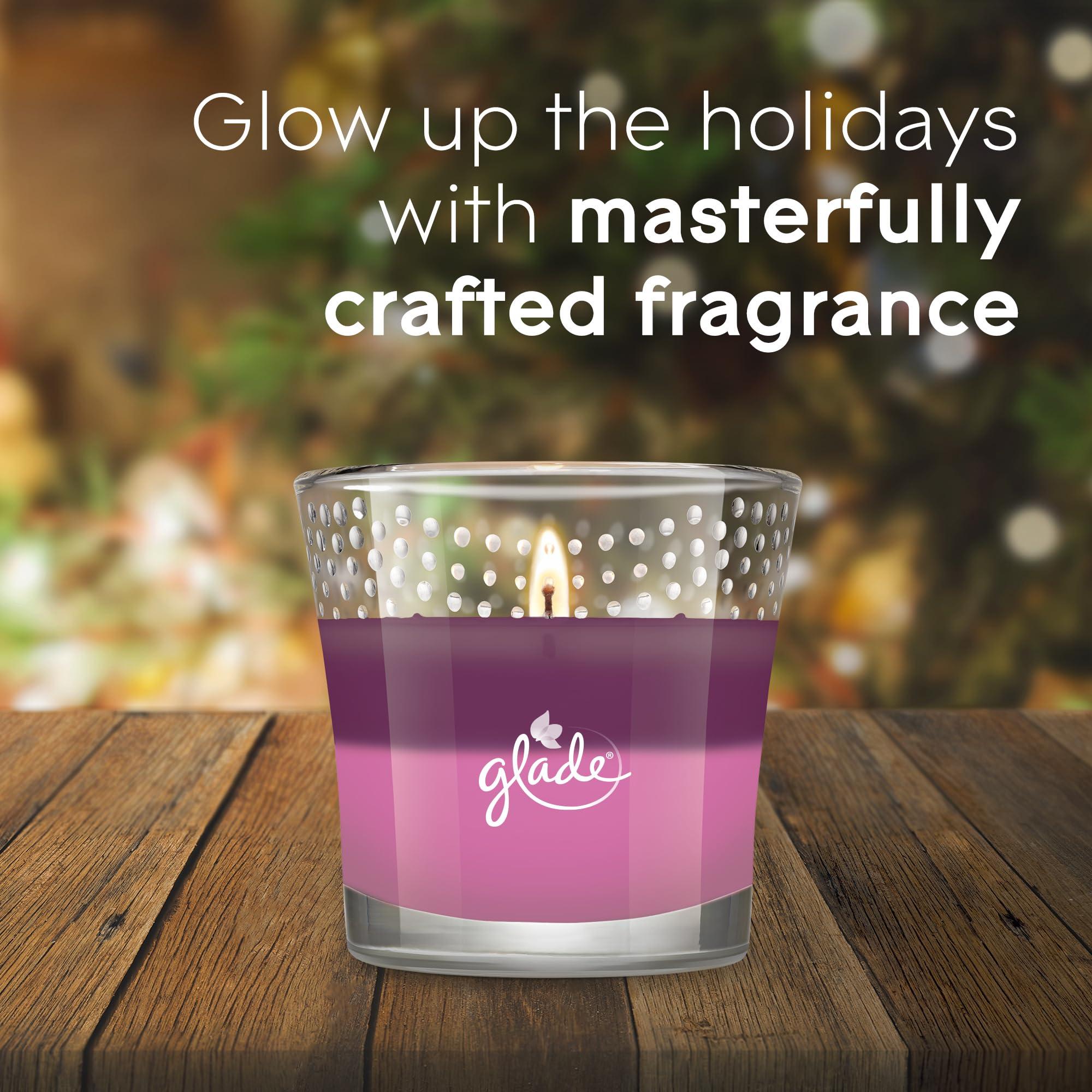 Glade Candle Jar, Air Freshener, 2in1, Merry Berry & Cranberry Celebration, Limited Edition Scent, 3.4 Oz, 2 Count - Image 3