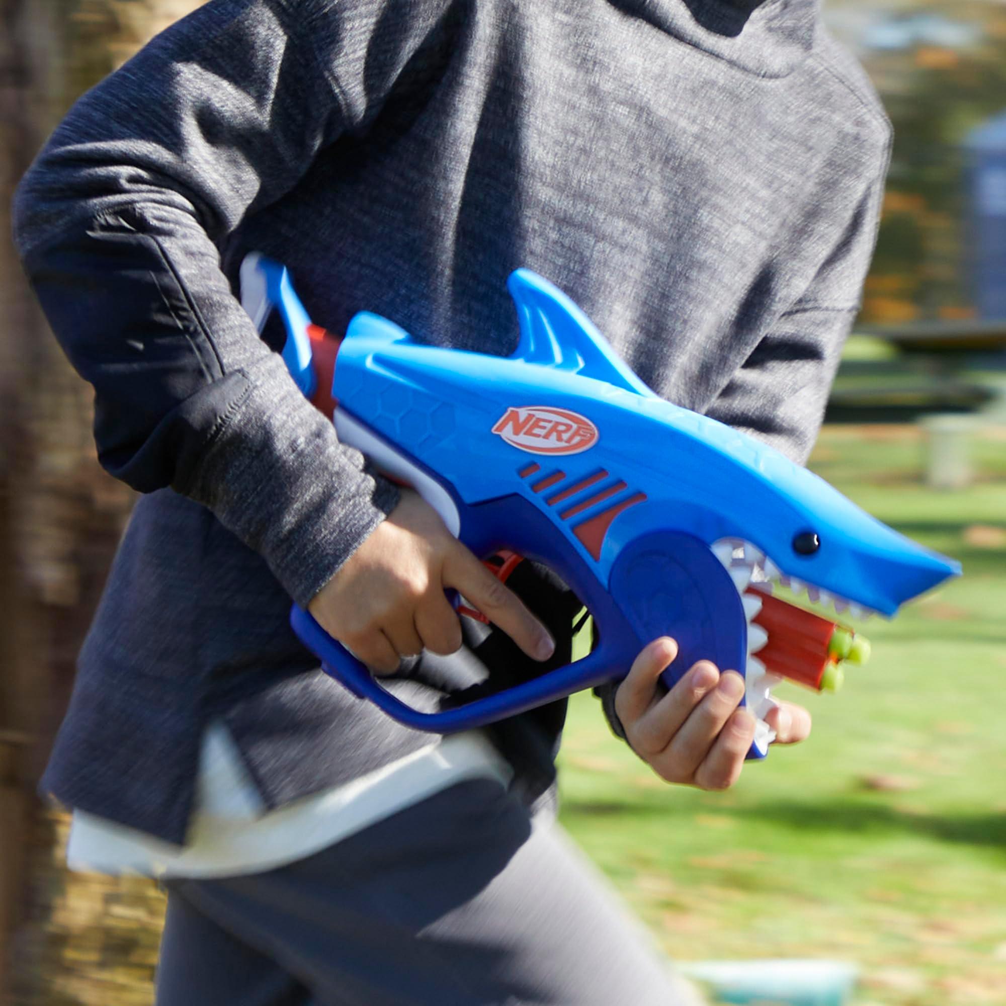 NERF Junior Wild Sharkfire, Easy Play Dart Blaster, 8 Nerf Elite Darts, Nerf Blaster Shark Toys for 6 Year Old Boys & Girls & Up, Outdoor Toys - Image 8