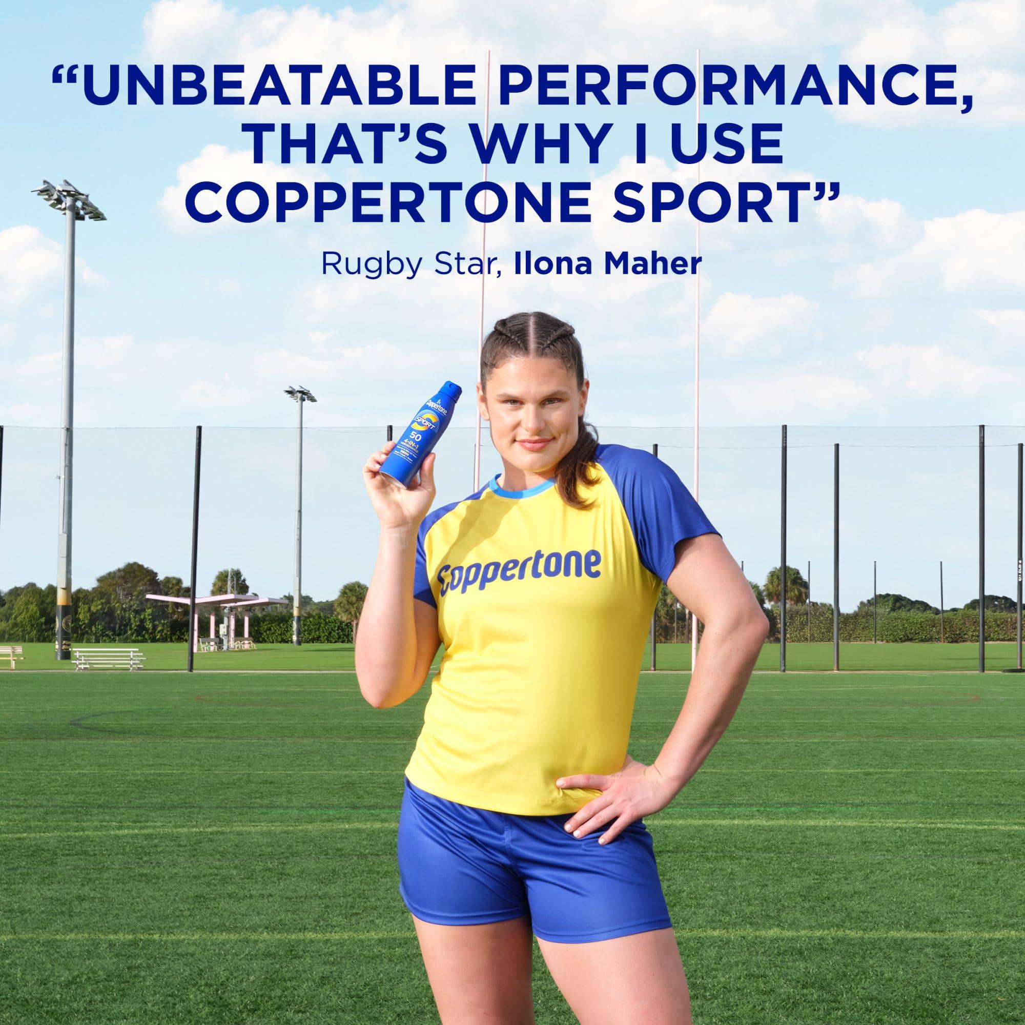 Coppertone Sport Sunscreen Spray SPF 50, Water Resistant Spray Sunscreen Pack, 5.5 Oz, Pack of 2 (Packaging May Vary) - Image 2