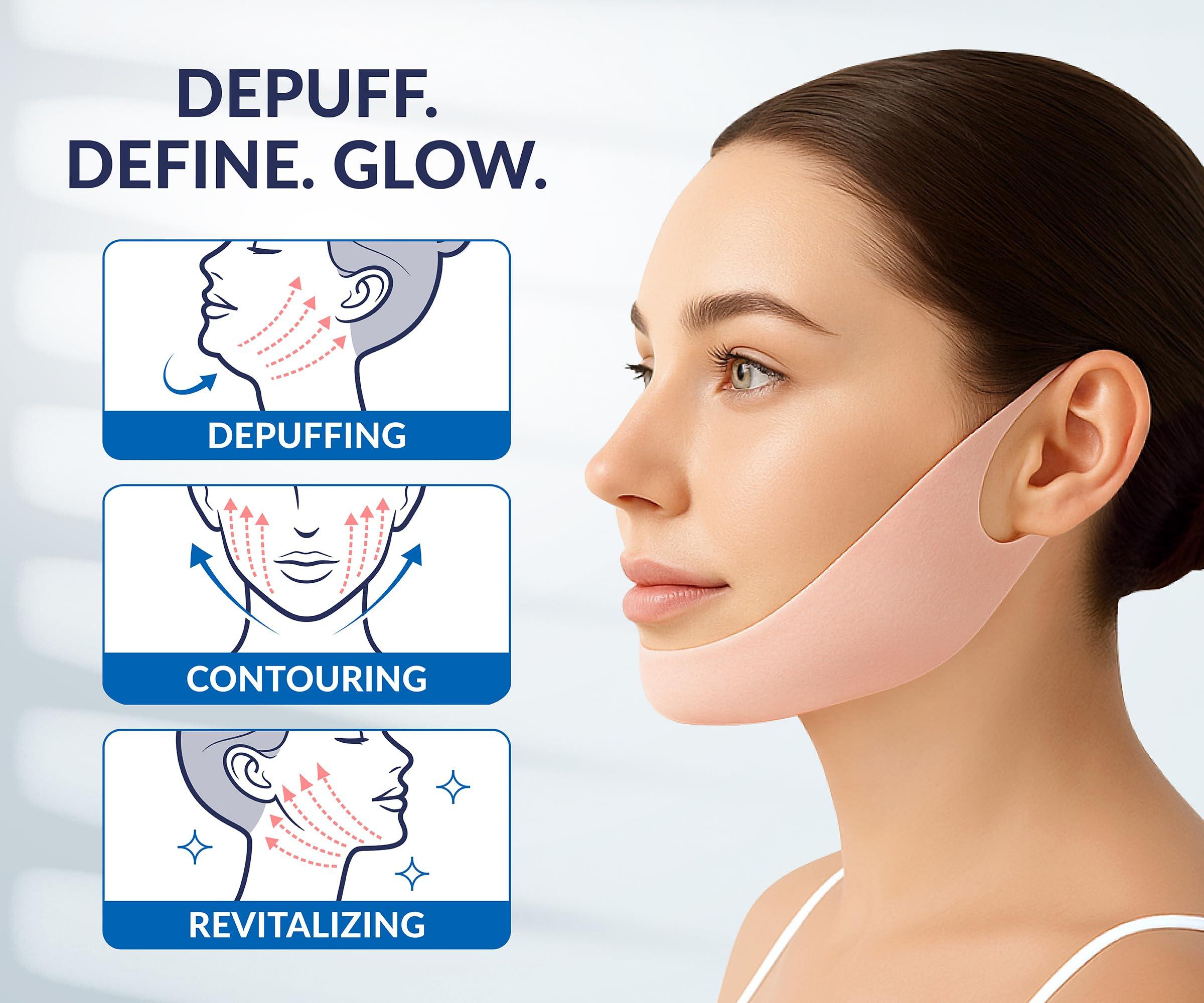 Stylia V Line Lifting Collagen Face Mask - Double Chin Strap for Women - Jawline Shaper Face Lift Tape - Neck Lift Collagen Mask - Chin Strap for Sleeping - Hyaluronic Acid, Aloe Vera, Cica 7PC - Image 4