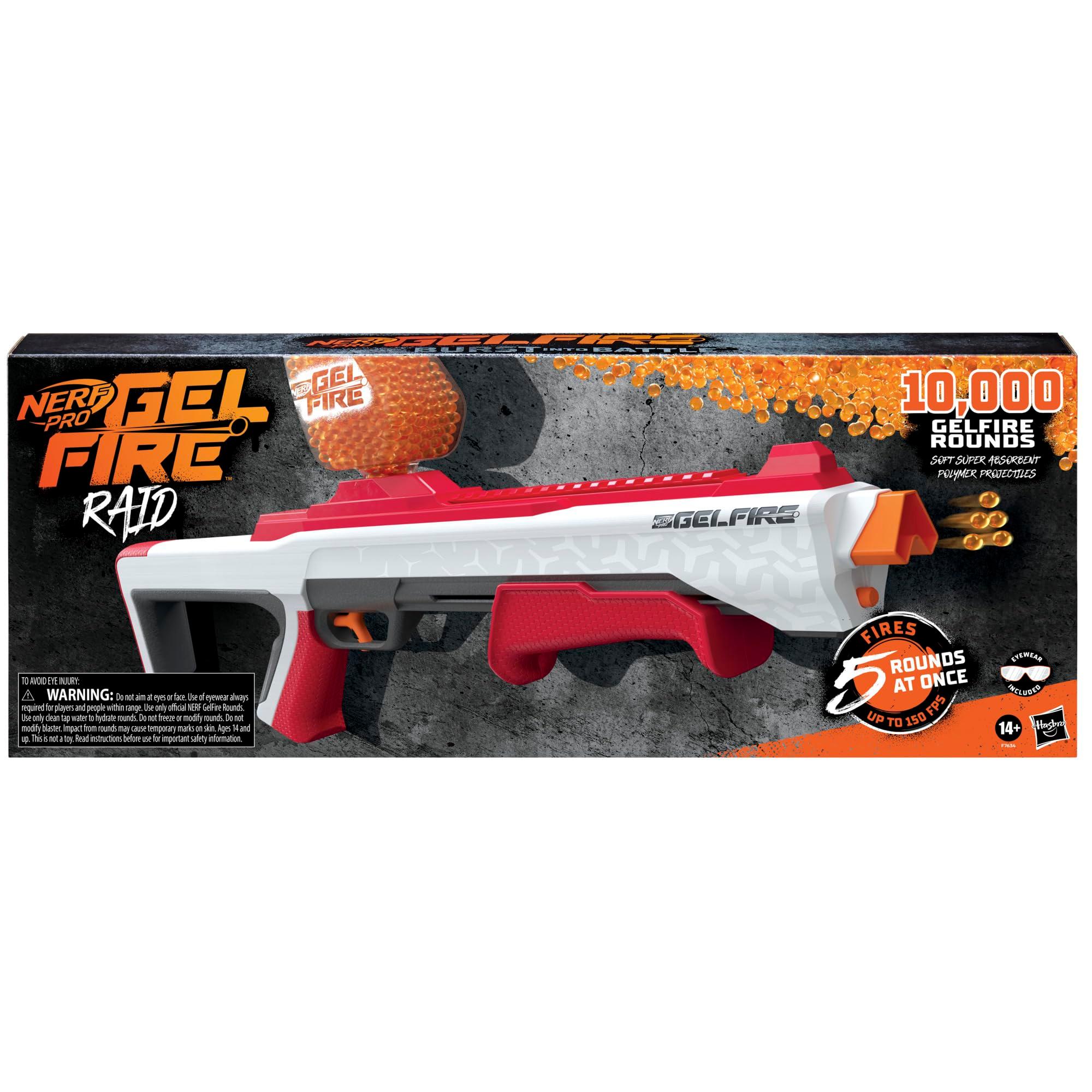 NERF Pro Gelfire Raid Blaster, Fire 5 Rounds at Once, 10,000 Gel Rounds, 800 Round Hopper, Eyewear, Toys for Teens Ages 14 & Up - Image 12
