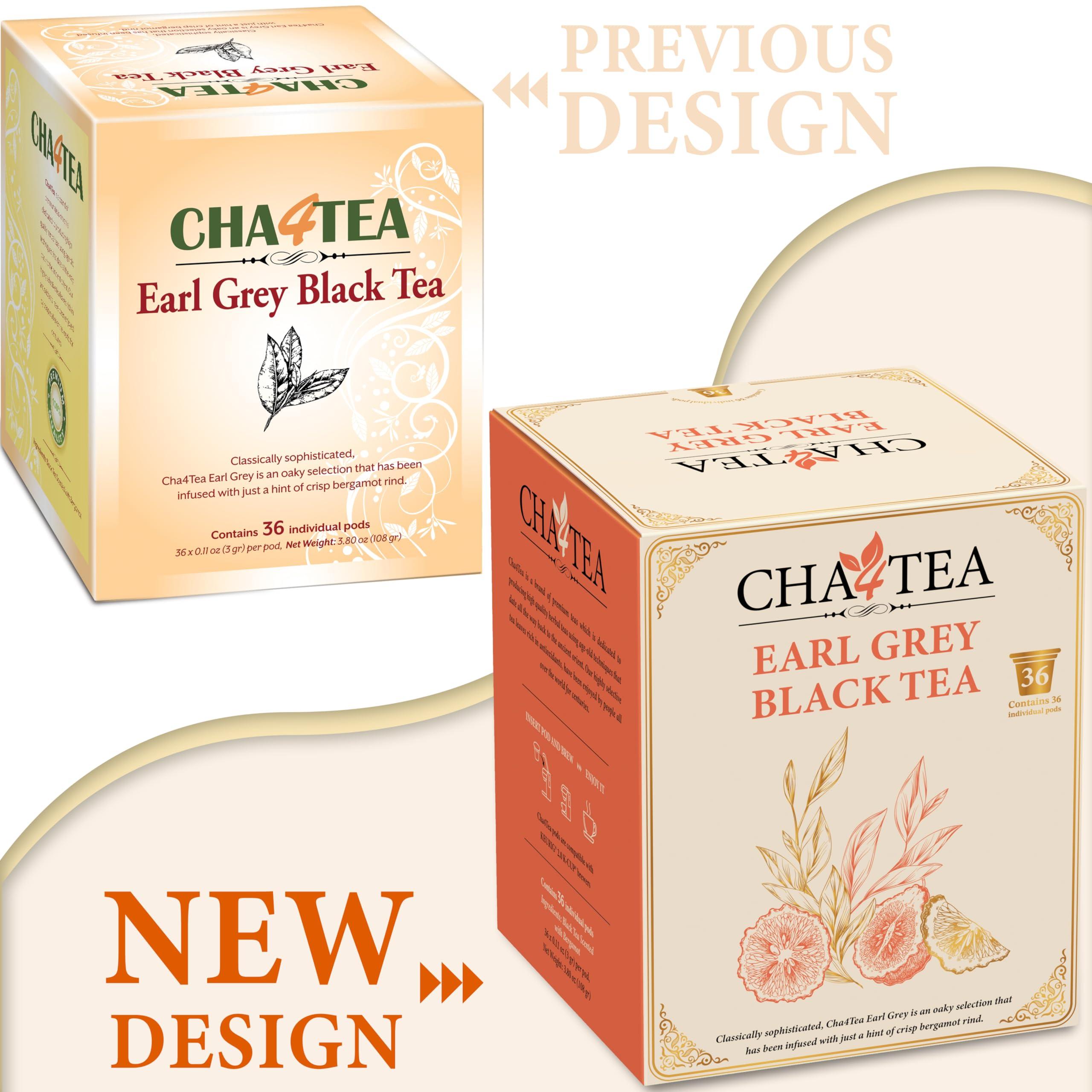 Cha4TEA 36-Count Earl Grey Tea Pods – Compatible with Keurig K-Cup, Bold Black Tea with Bergamot Flavor - Image 2