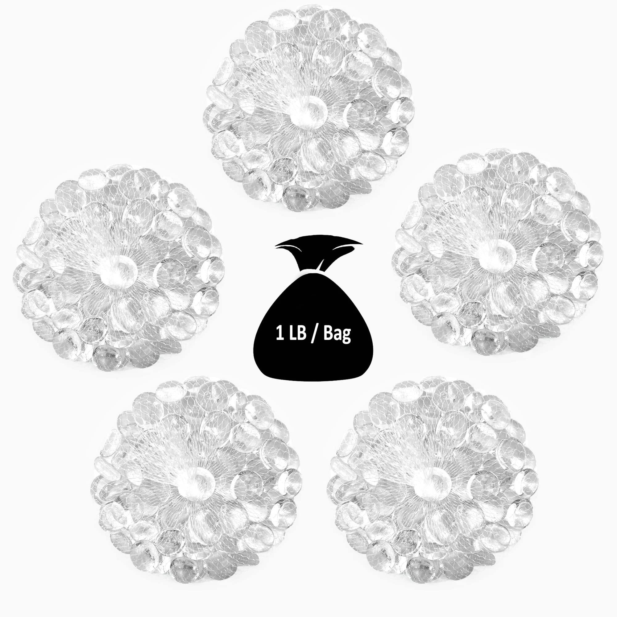 CYS EXCEL 5 LBS Clear Glass Beads for Vases Flat Marble Gemstone Beads Vase Fillers Aquarium Decor Rocks Floral Centerpieces Stones Mosaic Pebbles - Image 4