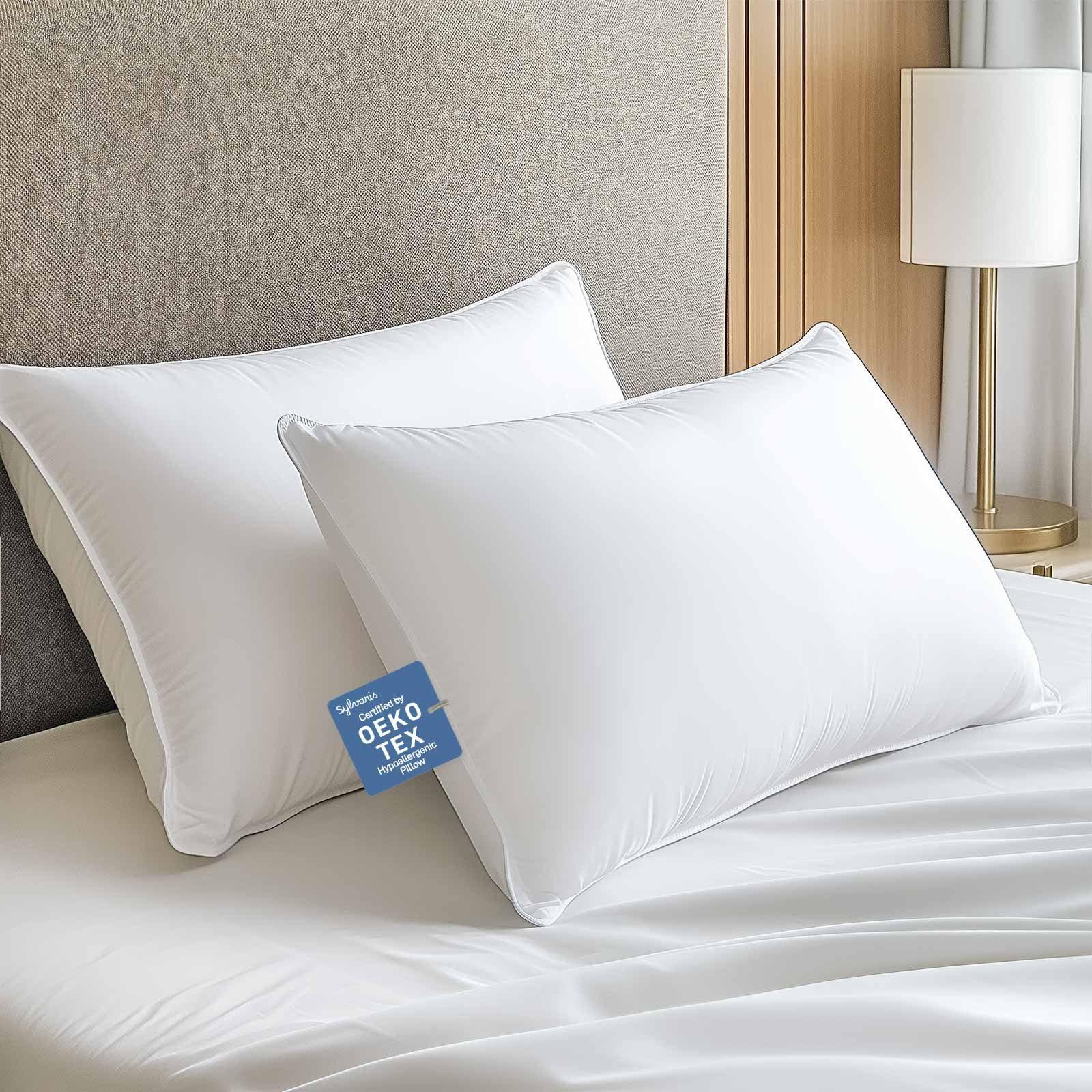 Hypoallergenic Viscose from Bamboo Soft Pillows with Down Alternative Filling, King Size set of 2, Moisture-Wicking, Luxury Hotel Quality, Ideal for Back And Stomach Sleeper, Oeko-Tex Certified
