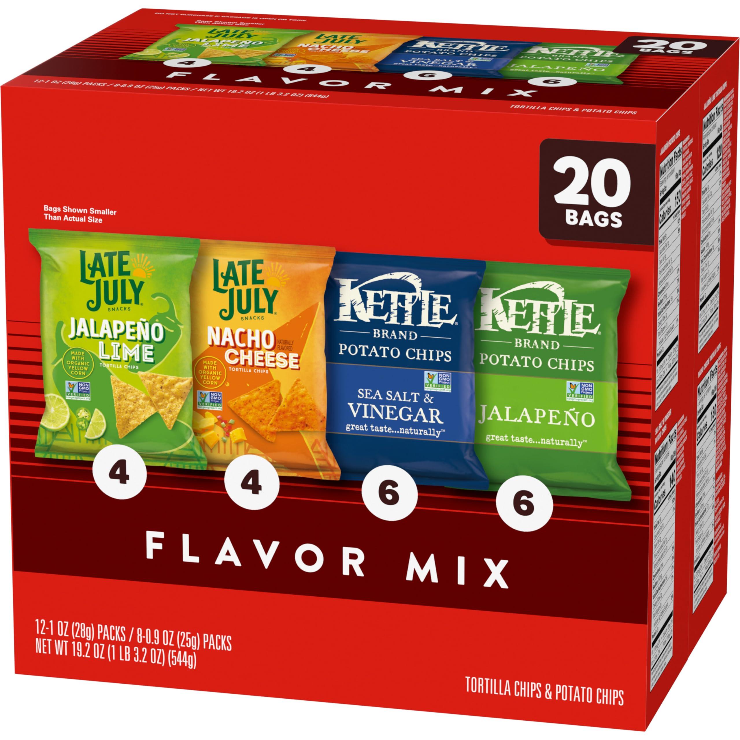 Kettle Brand and Late July Snacks Mix Variety Pack, 20 Count Snack Bags - Image 6