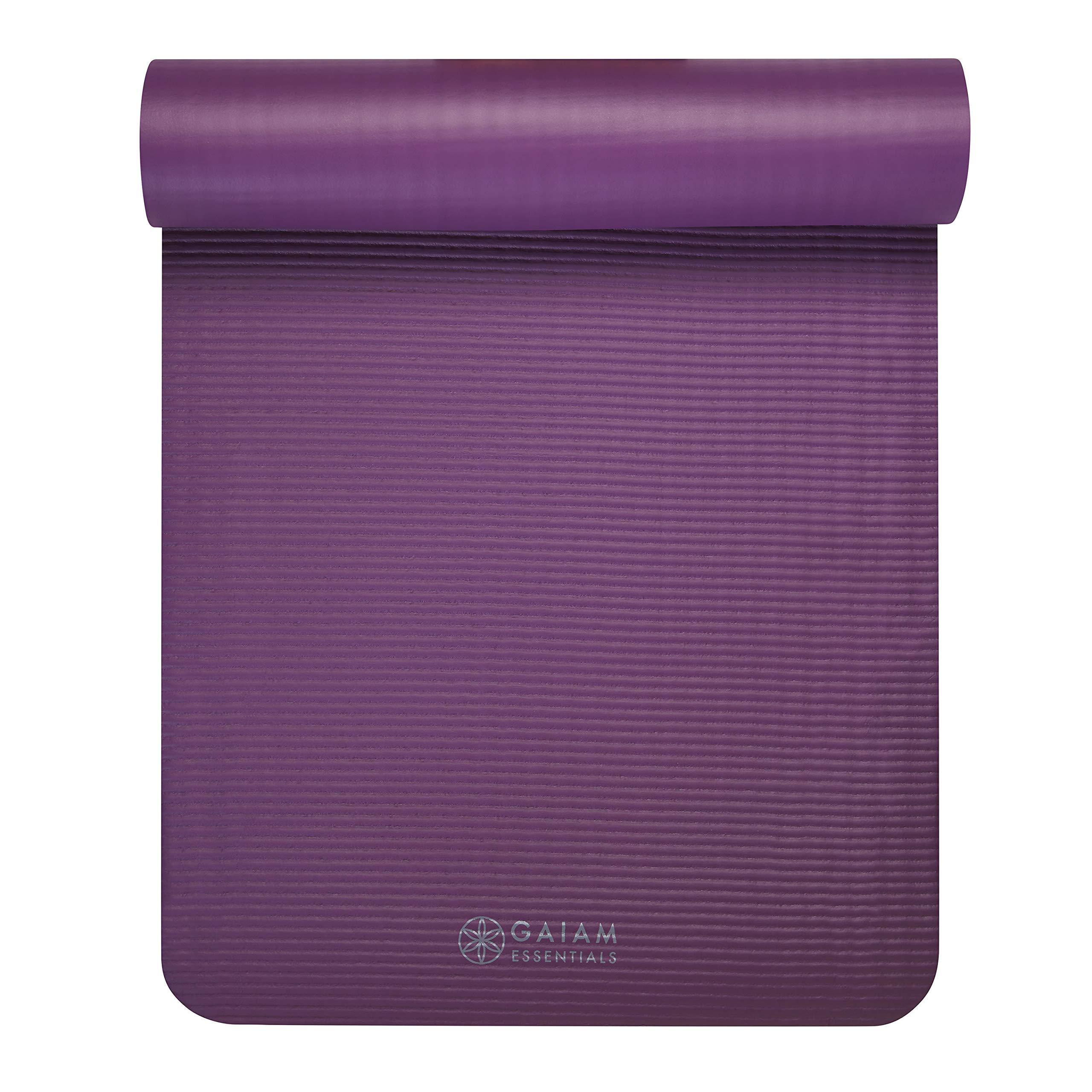 Gaiam Essentials Thick Yoga Mat Fitness & Exercise Mat with Easy-Cinch Yoga Mat Carrier Strap, 72"L x 24"W x 2/5 Inch Thick - Image 10