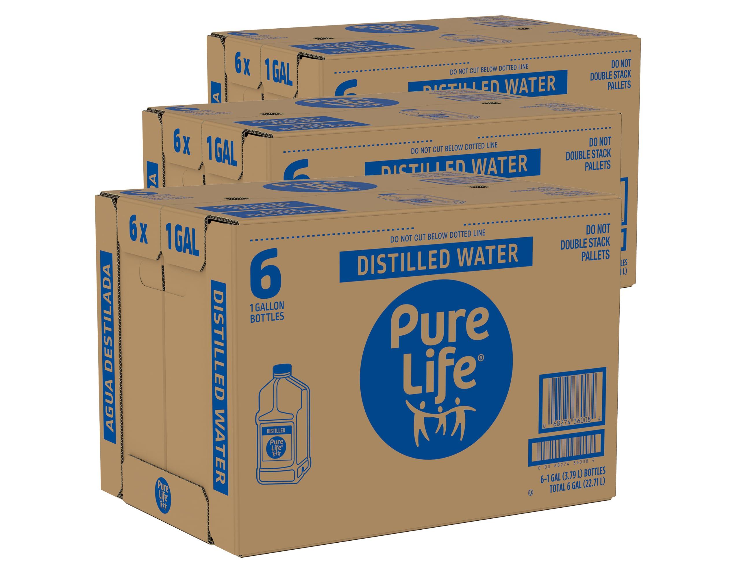 Distilled Water Gallons - 3 Cases of 6 Side Handle 1-Gallon Bottles - 3 Cases (18 Total Gallons) - Image 2