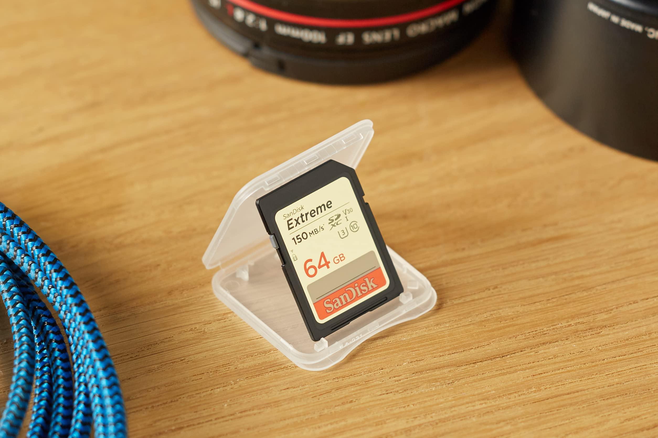 SanDisk 64GB Extreme SDXC UHS-I Memory Card - 150MB/s, C10, U3, V30, 4K UHD, SD Card - SDSDXV6-064G-GNCIN - Image 2