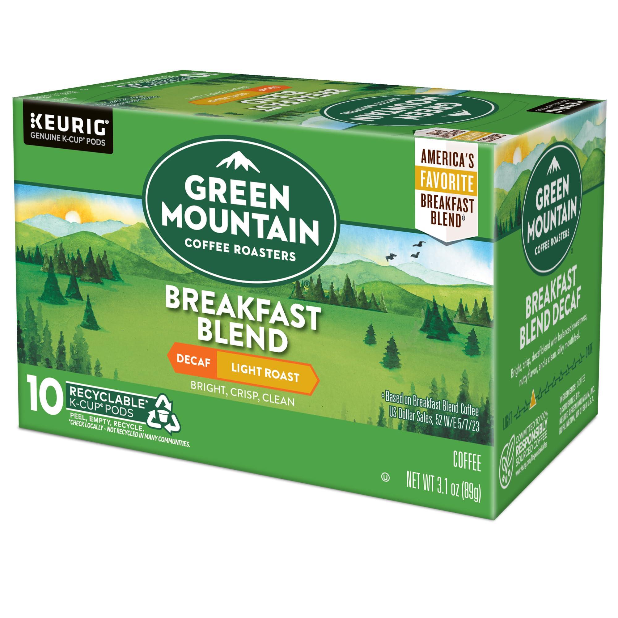 Green Mountain Coffee Roasters Breakfast Blend Decaf, Keurig Single Serve K-Cup Pods, Light Roast Coffee, 60 Count, (6 Packs of 10) - Image 13