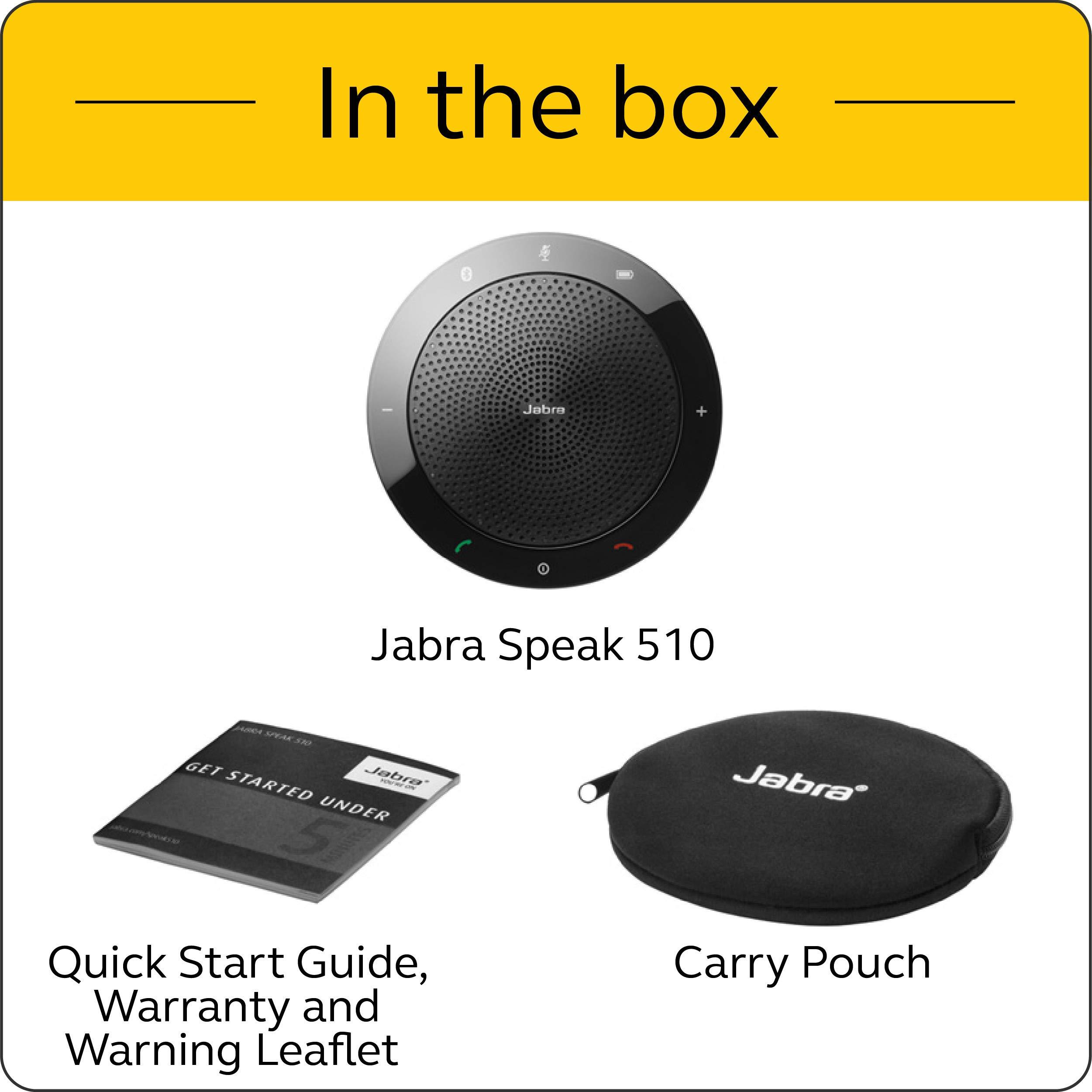 Jabra Speak 510 MS Wireless Bluetooth Speakerphone – Outstanding Sound Quality, Portable Conference Speaker for Holding Meetings Anywhere - Certified for Microsoft Teams - Image 6