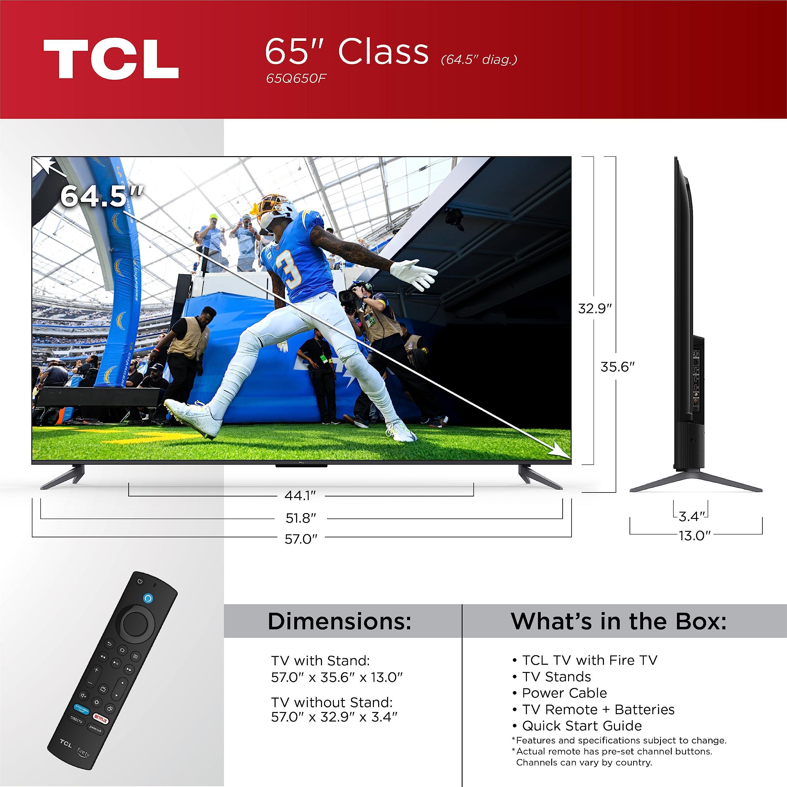 TCL 65-Inch Q6 QLED 4K Smart TV with Fire TV (65Q650F, 2023 Model) Dolby Vision, Dolby Atmos, HDR Pro+, Voice Remote with Alexa, Streaming UHD Television - Image 4