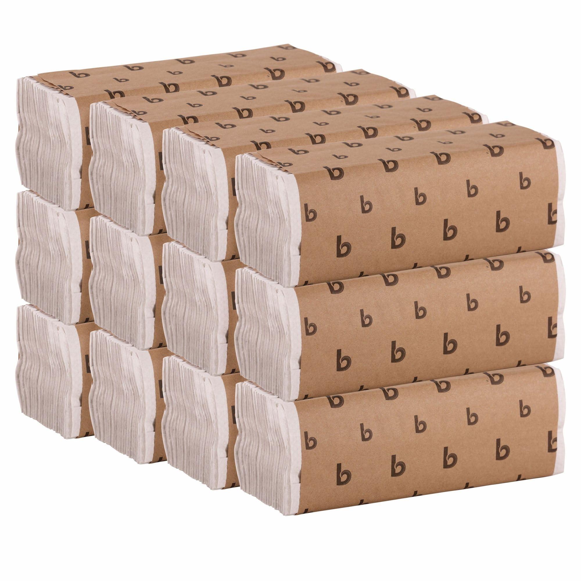 Boardwalk C-Fold Disposable Bathroom Paper Hand Towels, 1-Ply, 11.44 x 10, 200 Sheets/Pack, 12 Packs/Carton, White - Image 3
