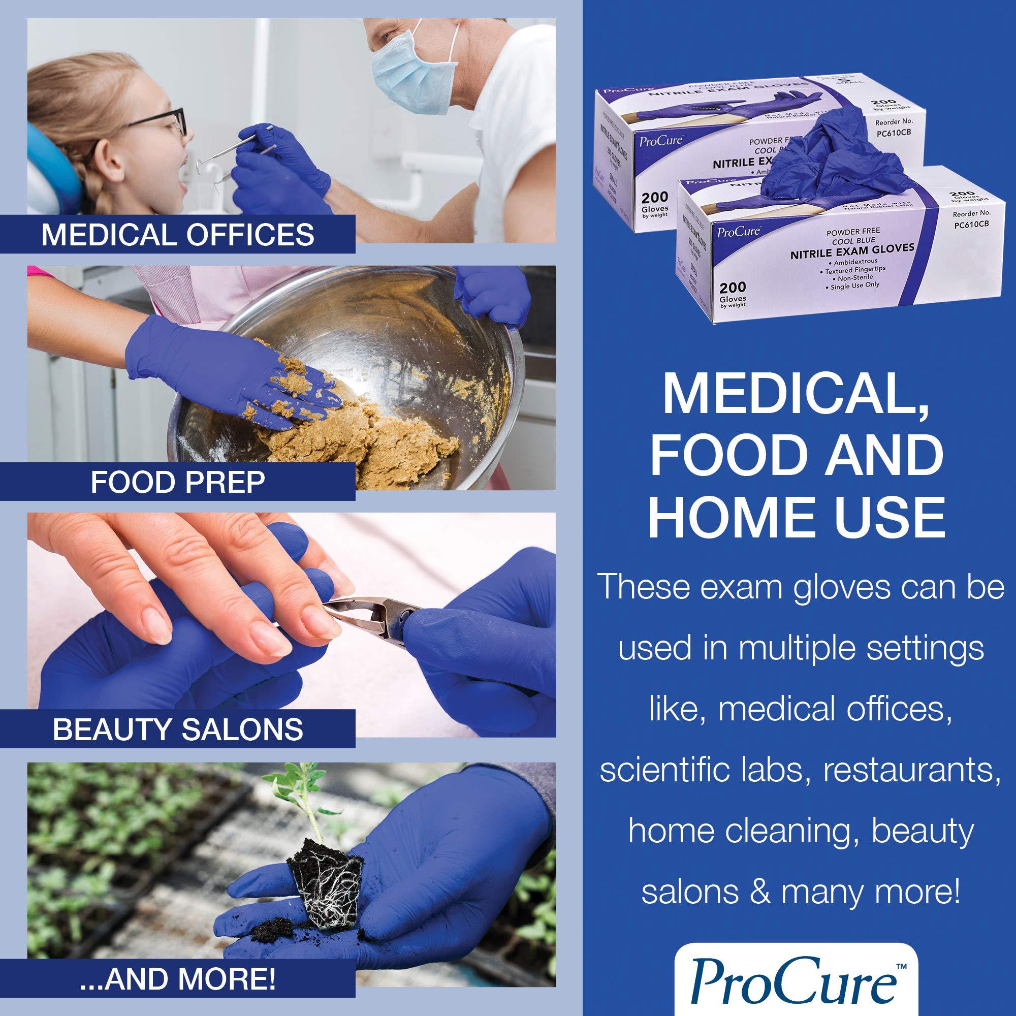 ProCure [200 Count] Disposable Nitrile Gloves - Latex Free, Powder Free Medical Exam Gloves - Image 4