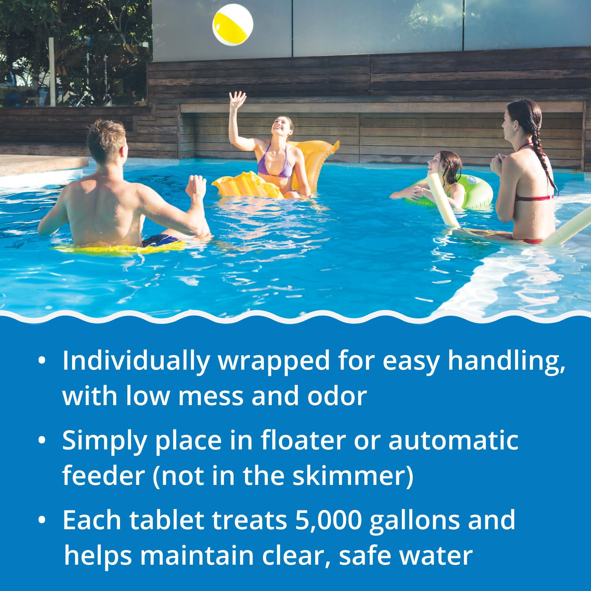 In The Swim 3 Inch Stabilized Chlorine Tablets for Sanitizing Swimming Pools - Individually Wrapped, Slow Dissolving - 90% Available Chlorine - Tri-Chlor - 50 Pounds - Image 4