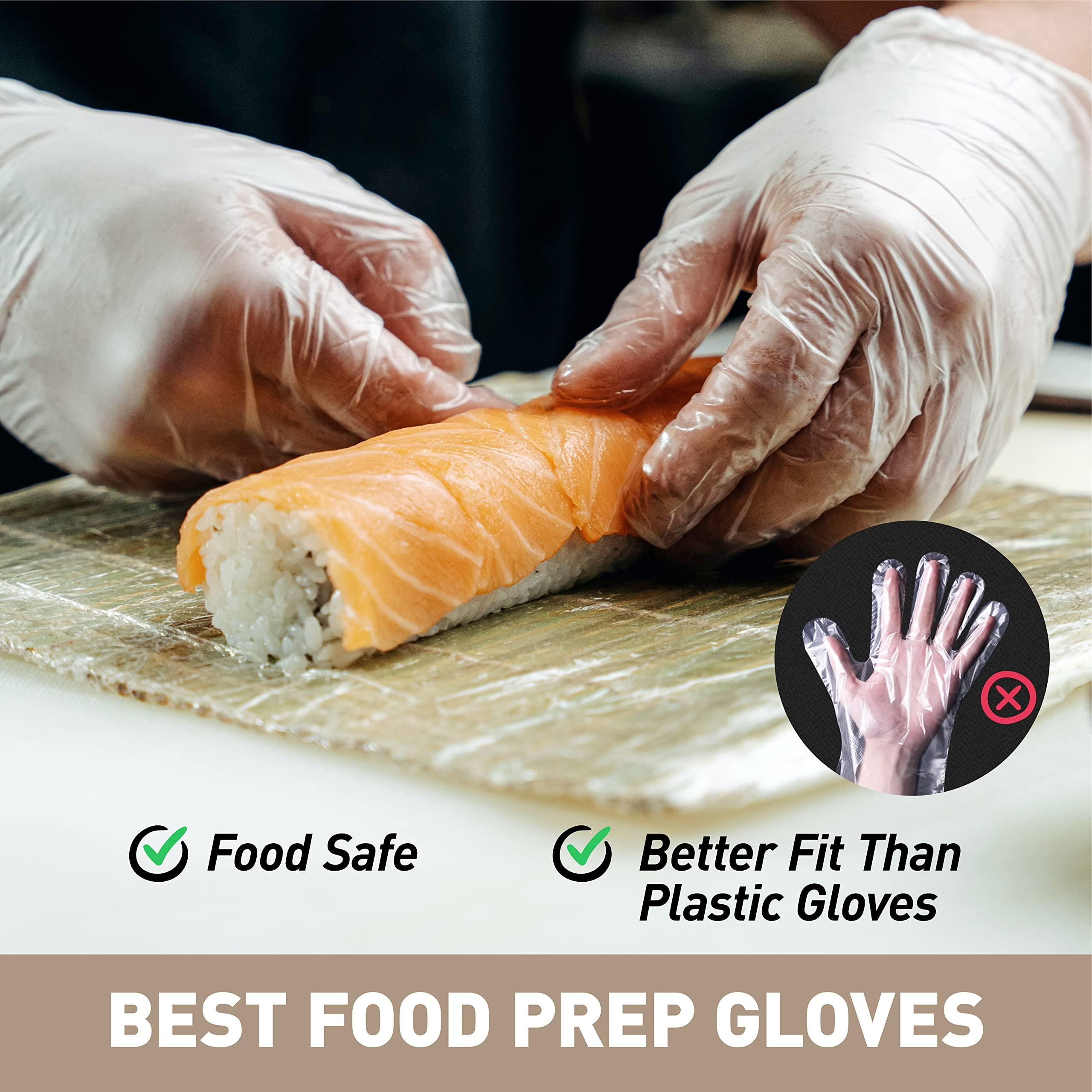 OKIAAS Disposable Gloves L, Food Safe| Latex-Free and Powder-Free Clear Vinyl Gloves for Cooking, Food Prep, Household Cleaning | Medium,100 Counts/Box - Image 3