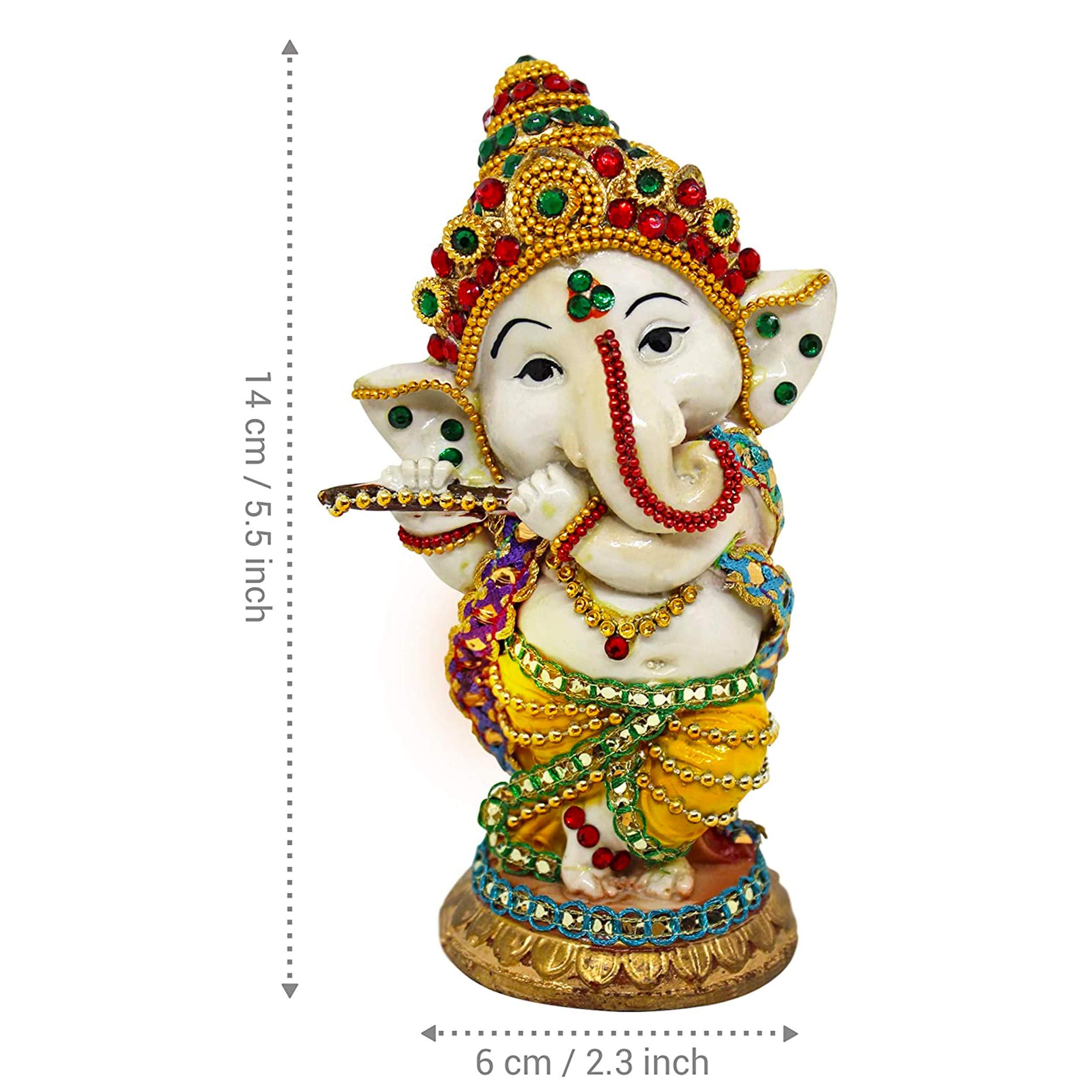 TIED RIBBONS Ganesh Statue | 5.5 inch | Ganesha Idol for Table Desktop, Indian God Idol Diwali Gifts | Ganesh Chaturhti Decoration | Indian God Idol Return Gifts | Ganesha Statues for Car Dashboard - Image 3