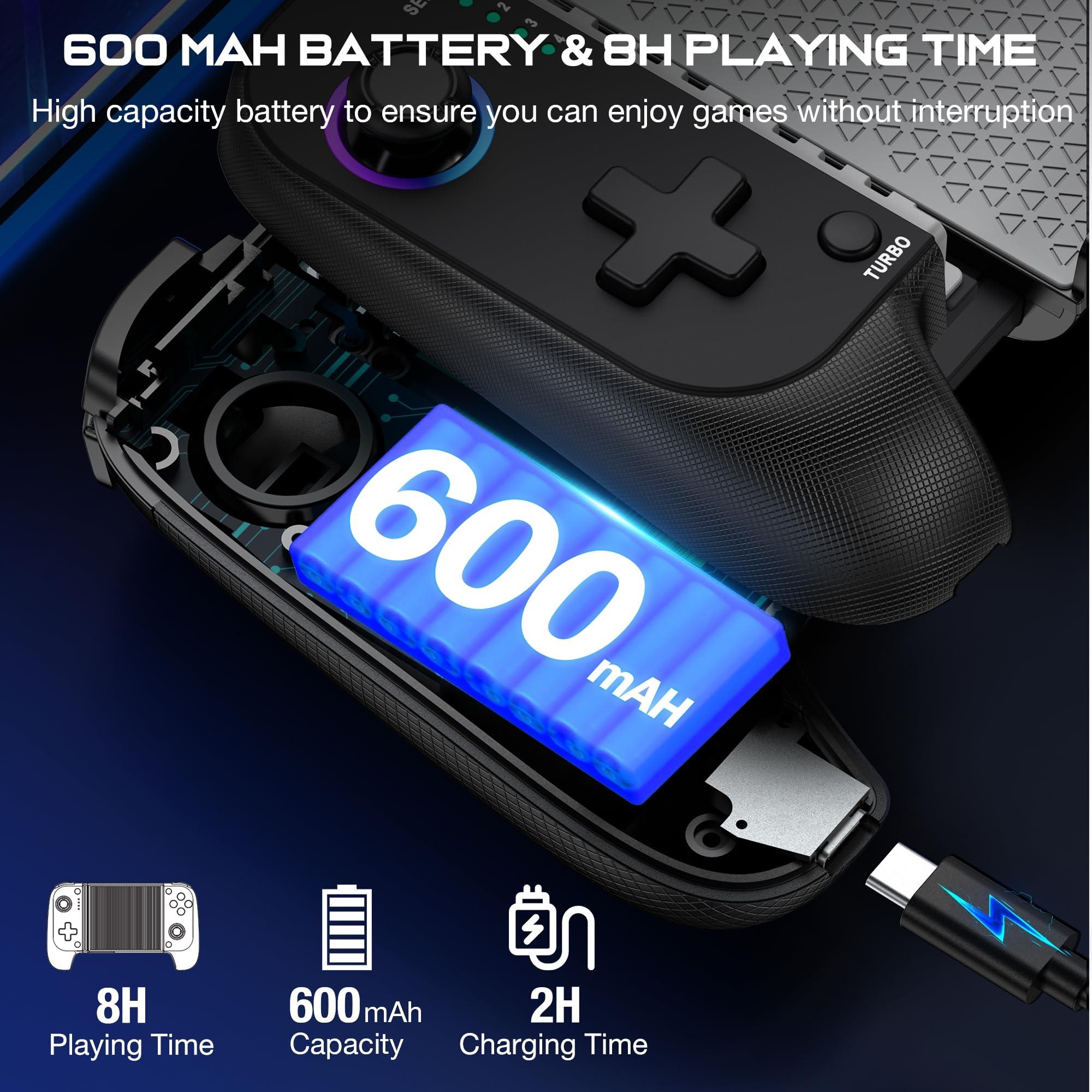 KICKDOT Wireless Phone Controller for iPhone/Android With Hall Joystick and LED, Mobile Gaming Controller for iOS Support Xbox Game Pass, PlayStation, Steam Link, Call of Duty,Roblox, Cloud Gamepad - Image 6