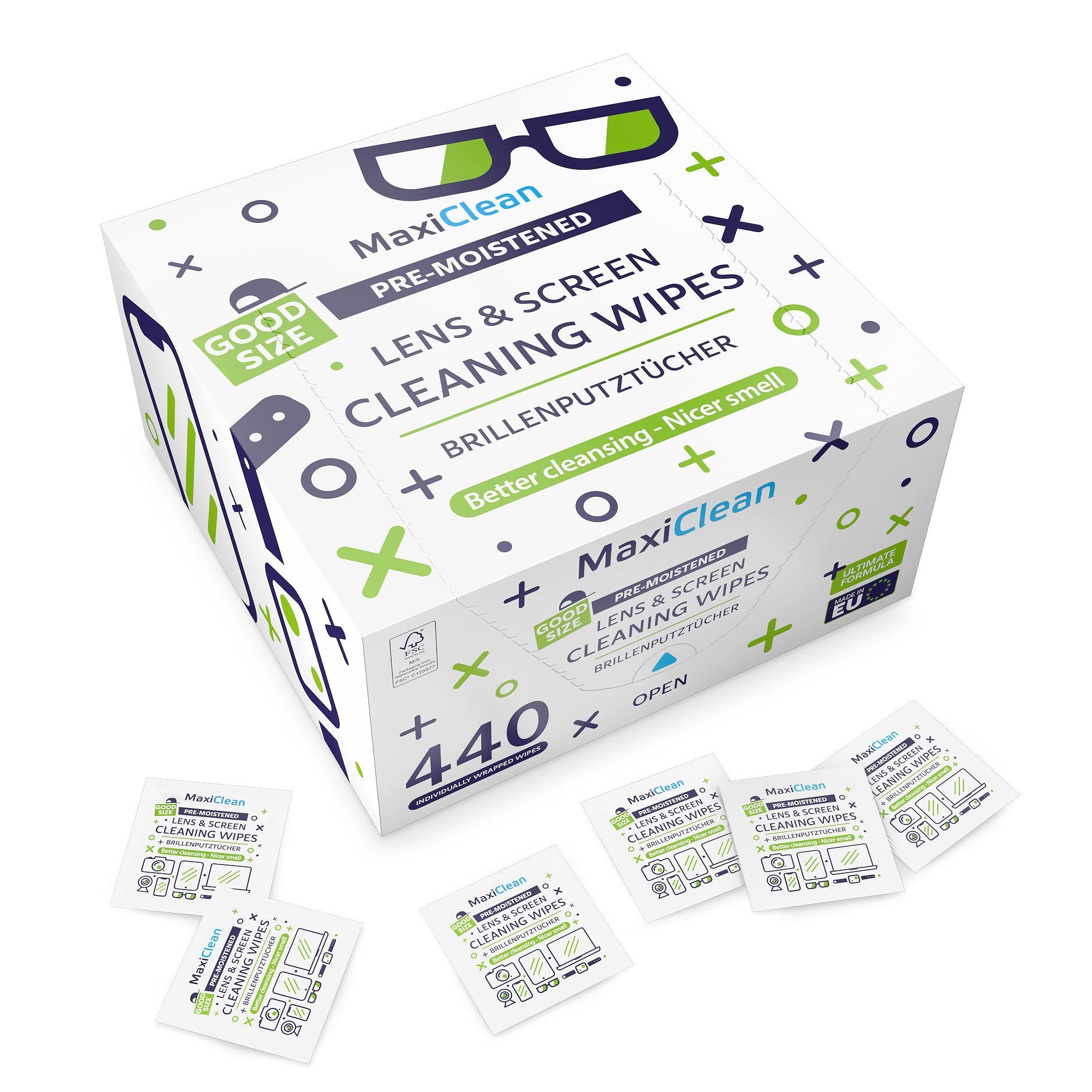 MAXI CLEAN 440 Pack Lens Wipes for Eyeglasses Pre-Moistened, Individually Wrapped Streak-Free Cleaning for Glasses & Laptop Screens, Glasses Cleaner Wipe Bulk 5.5 x 4.7 Inch, Sunglasses & Phone Wipe - Image 9