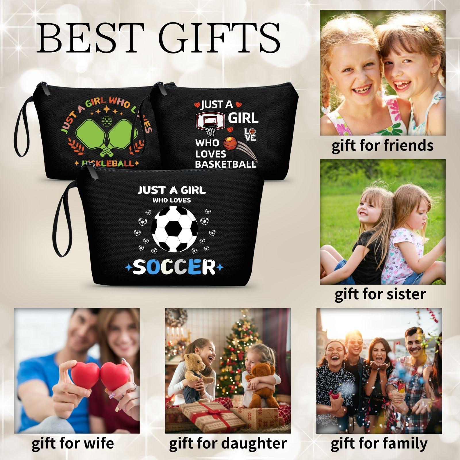 ARIOSEY Soccer Cosmetic Makeup Bag, Soccer Gifts for Girls, Travel Organizer, Multifunctional Cosmetic Bag, Black - Image 3