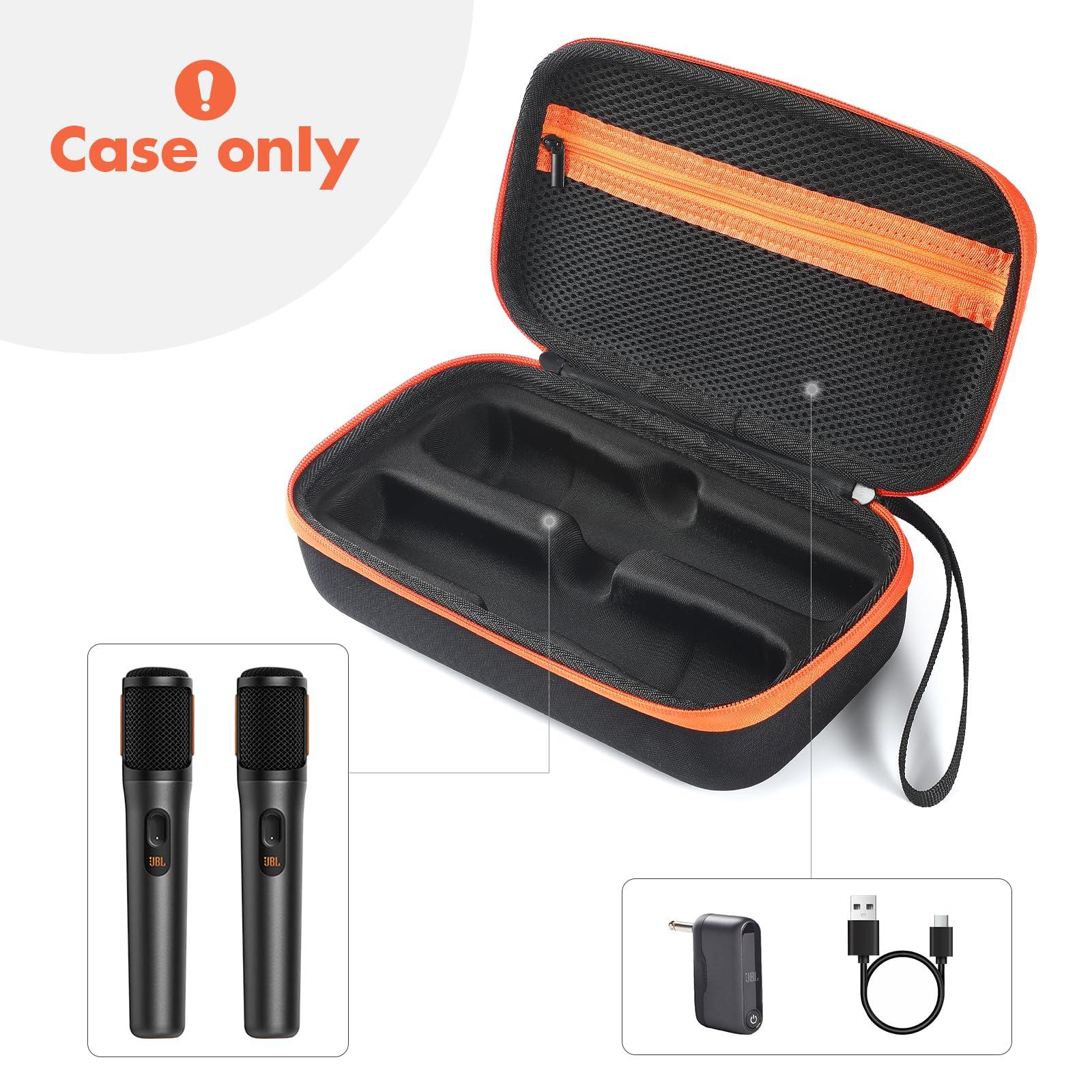 XBERSTAR Microphone Case for JBL Partybox Encore, Portable Organizer, Dual Mic Travel Case, Battery Version - Image 4