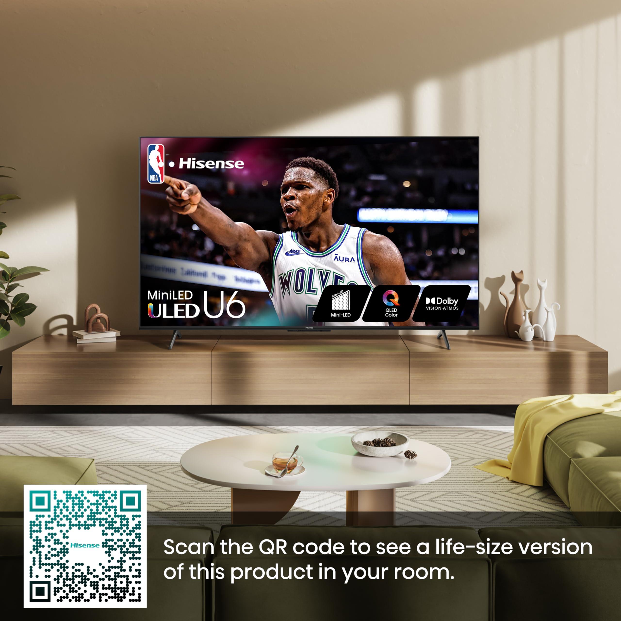 Hisense 65-Inch Class U6 Series Mini-LED ULED 4K UHD Google Smart TV (65U6N, 2024 Model) - QLED, Motion Rate 240, HDR 10+, Full Array Local Dimming, Game Mode Plus, Alexa Compatibility - Image 4