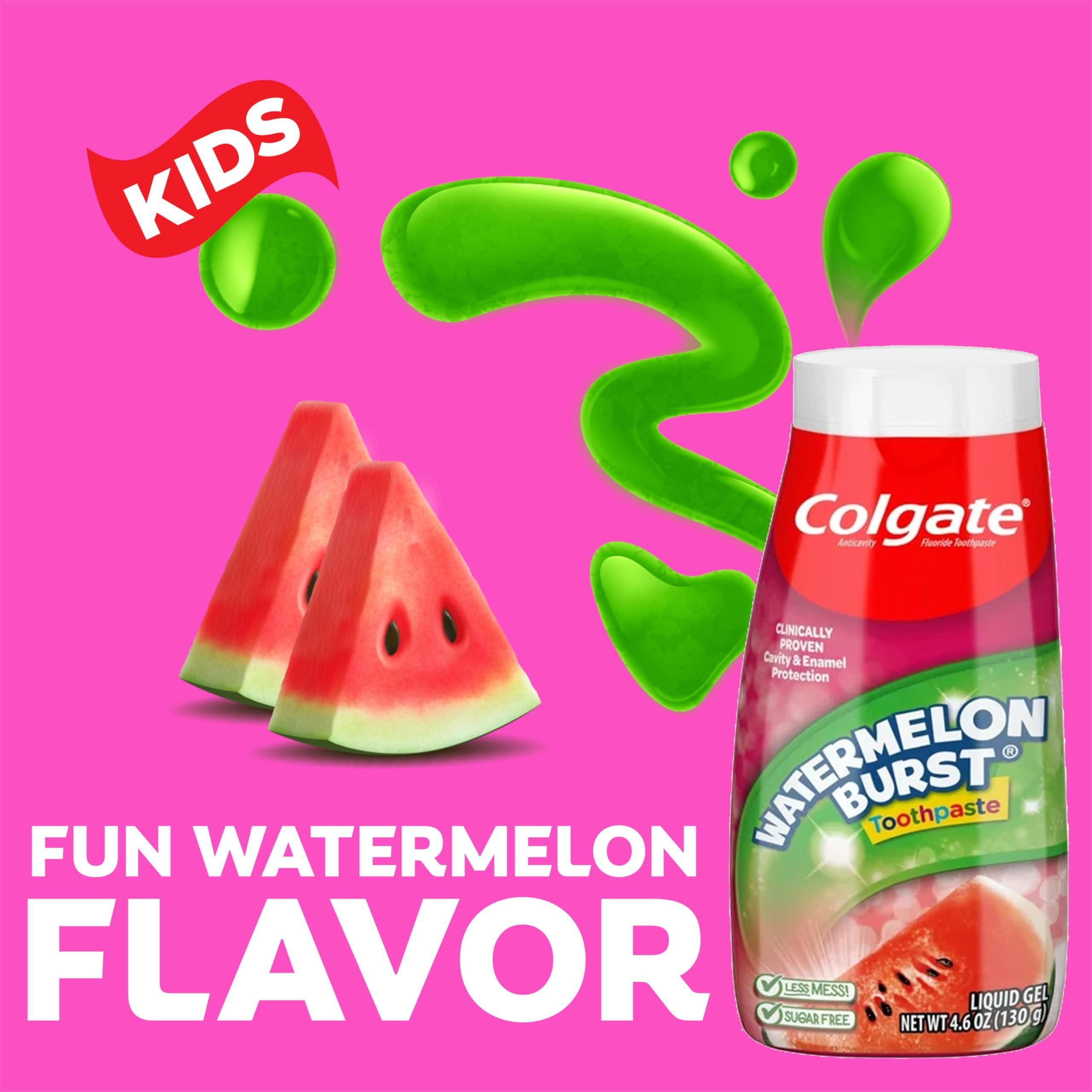 Colgate Anticavity Kids Toothpaste with Fluoride for Ages 2+, Watermelon Burst Flavor - 4.6 Ounce (4 Pack) - Image 3