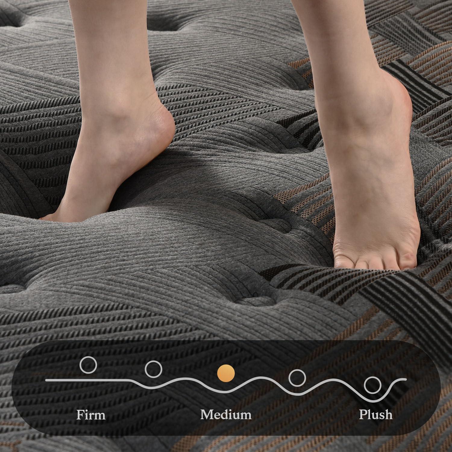 Huwesal Queen Mattress,10 Inch Hybrid Queen Mattresses with Memory Foam & Pocket Spring,Superior Hybrid Mattress with Gel Memory Foam or Back & Lumbar Support,100 Night Trial, Fiberglass Free. - Image 2
