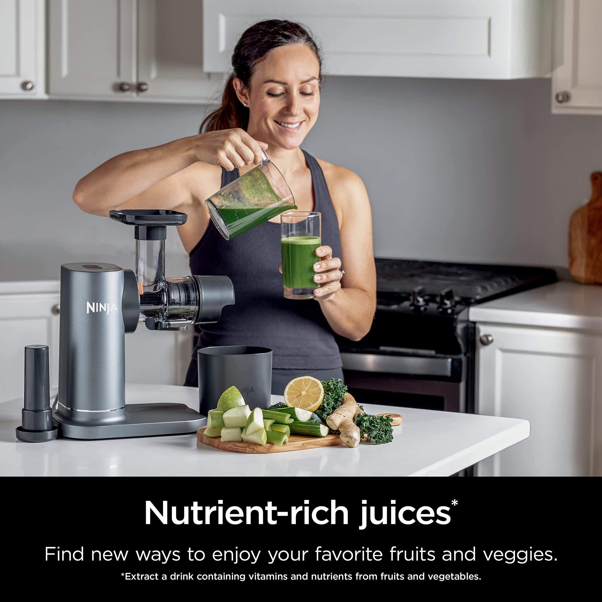 Ninja NeverClog Cold Press Juicer, Powerful Slow Juicer with Total Pulp Control, Countertop, Electric, 2 Pulp Functions, Dishwasher Safe, 2nd Generation, Charcoal, JC151 - Image 6