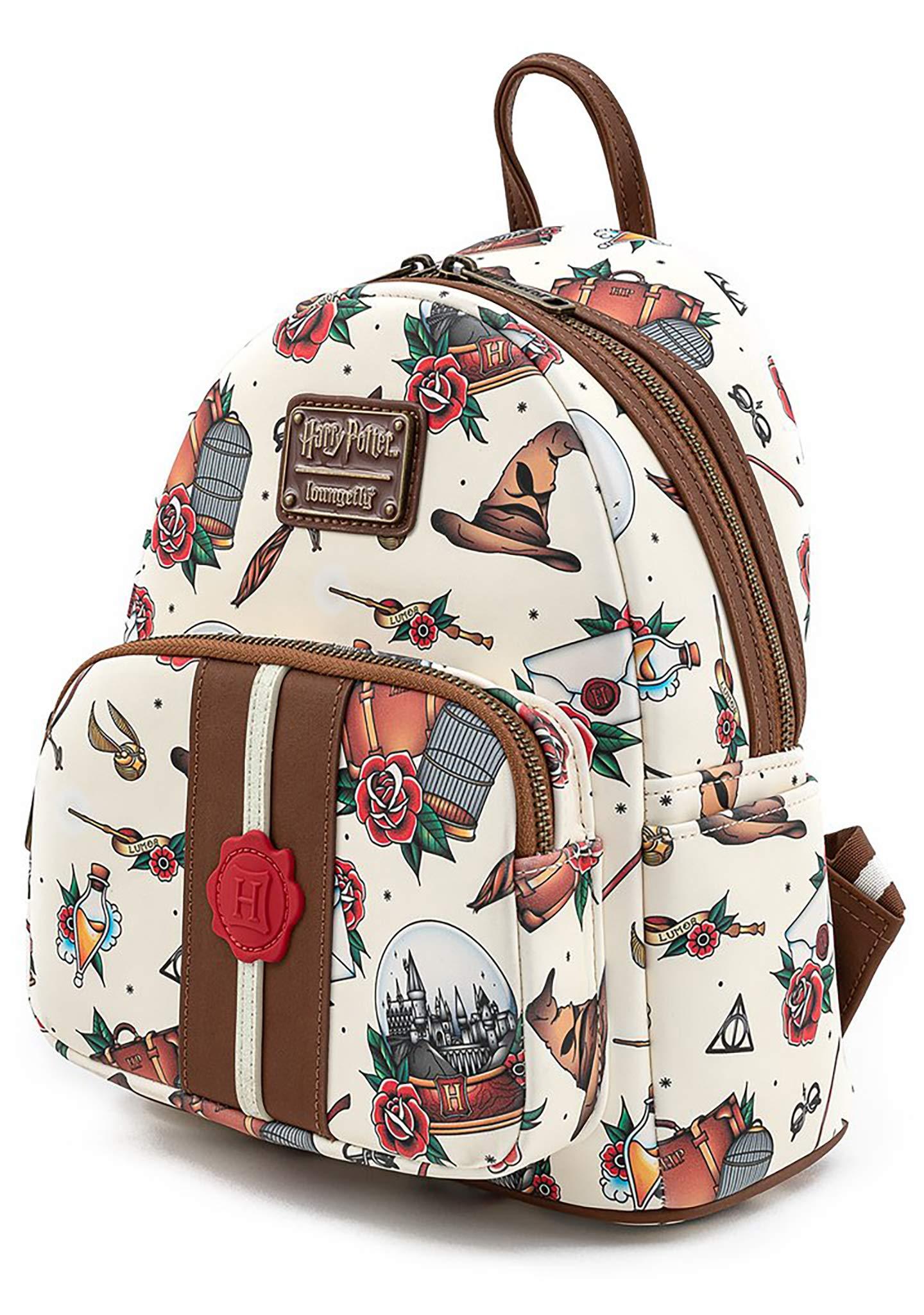 Loungefly Harry Potter Tattoo Art Cream Color Womens Double Strap Shoulder Bag Purse - Image 3