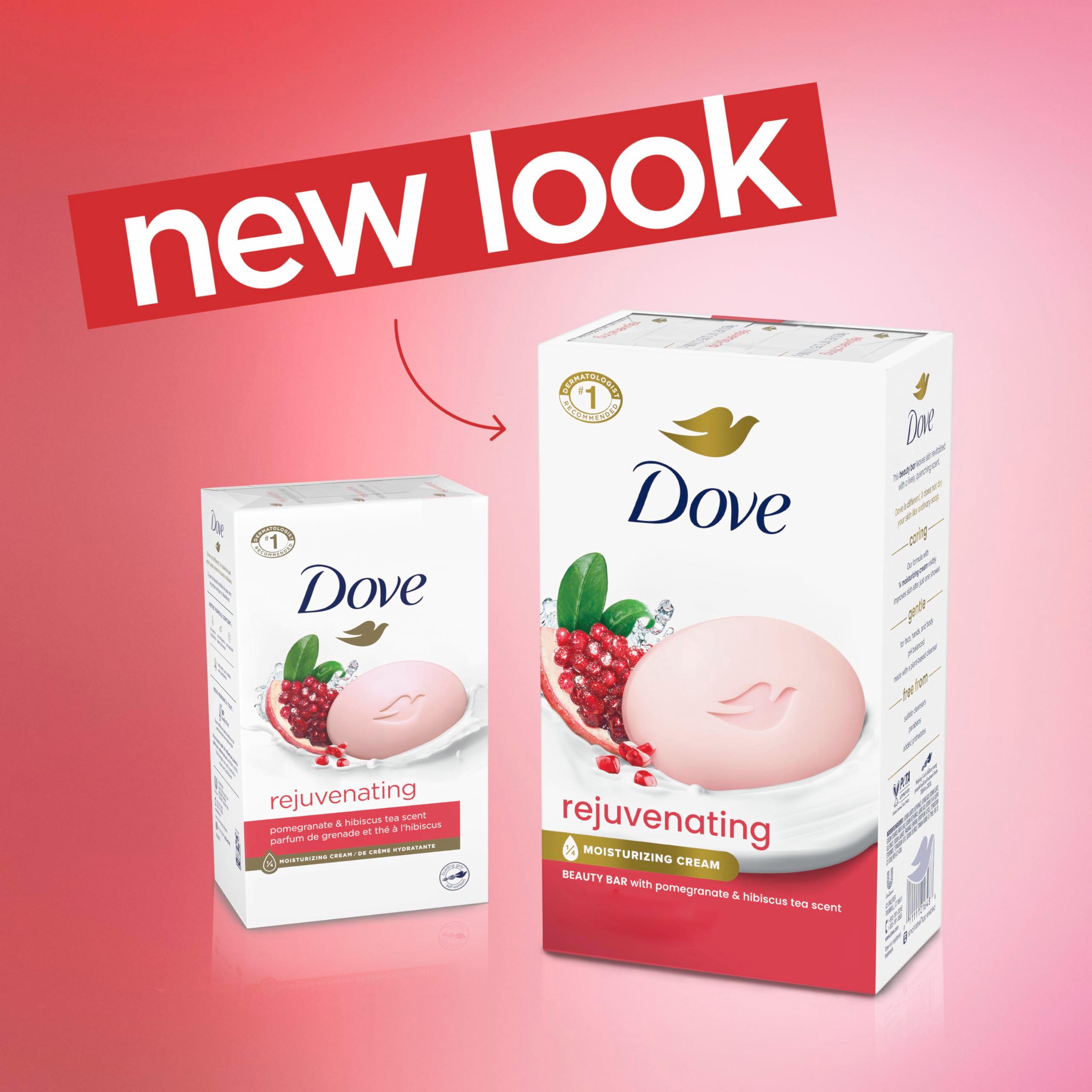 Dove Beauty Bar Soap Rejuvenating Pomegranate & Hibiscus Tea 6 Count for Revitalized Skin, Refreshes Skin 3.75 oz - Image 3