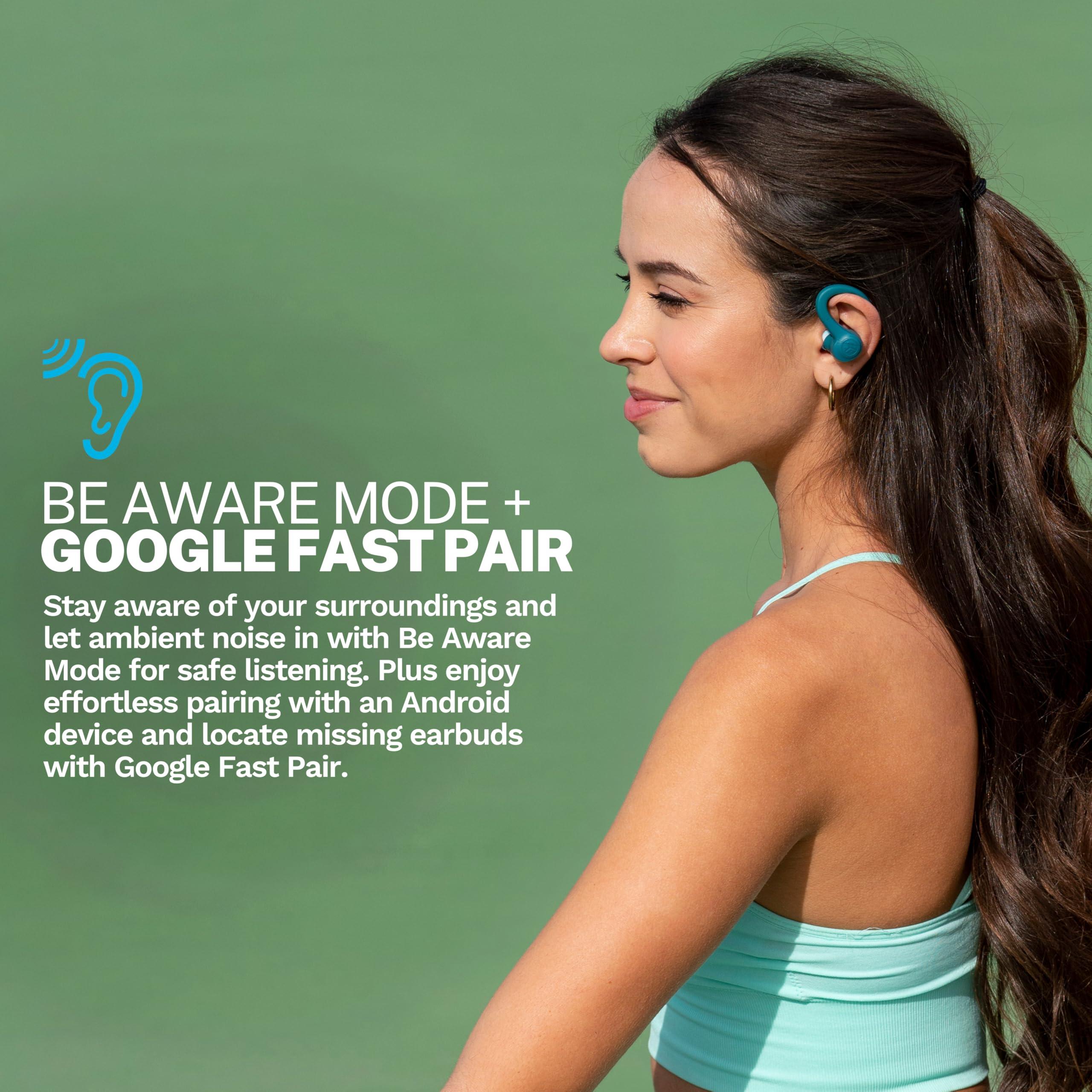 JLab Go Sport+ Wireless Workout Earbuds Featuring C3 Clear Calling, Secure Earhook Sport Design, 35+ Hour Bluetooth Playtime, and 3 EQ Sound Settings (Teal) - Image 3