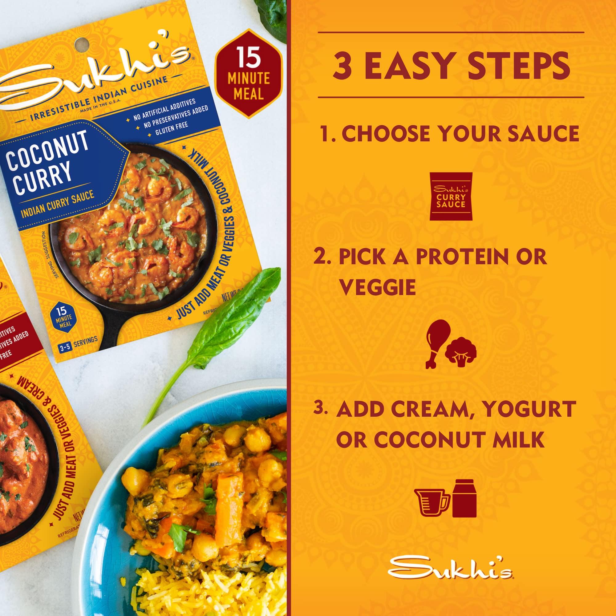 Sukhi's Indian Curry Paste - Vindaloo Masala Sauce 3oz (Pack of 6) 84 Servings - Gluten Free Indian Food Indian Curry Sauce with Indian Spices - Image 4