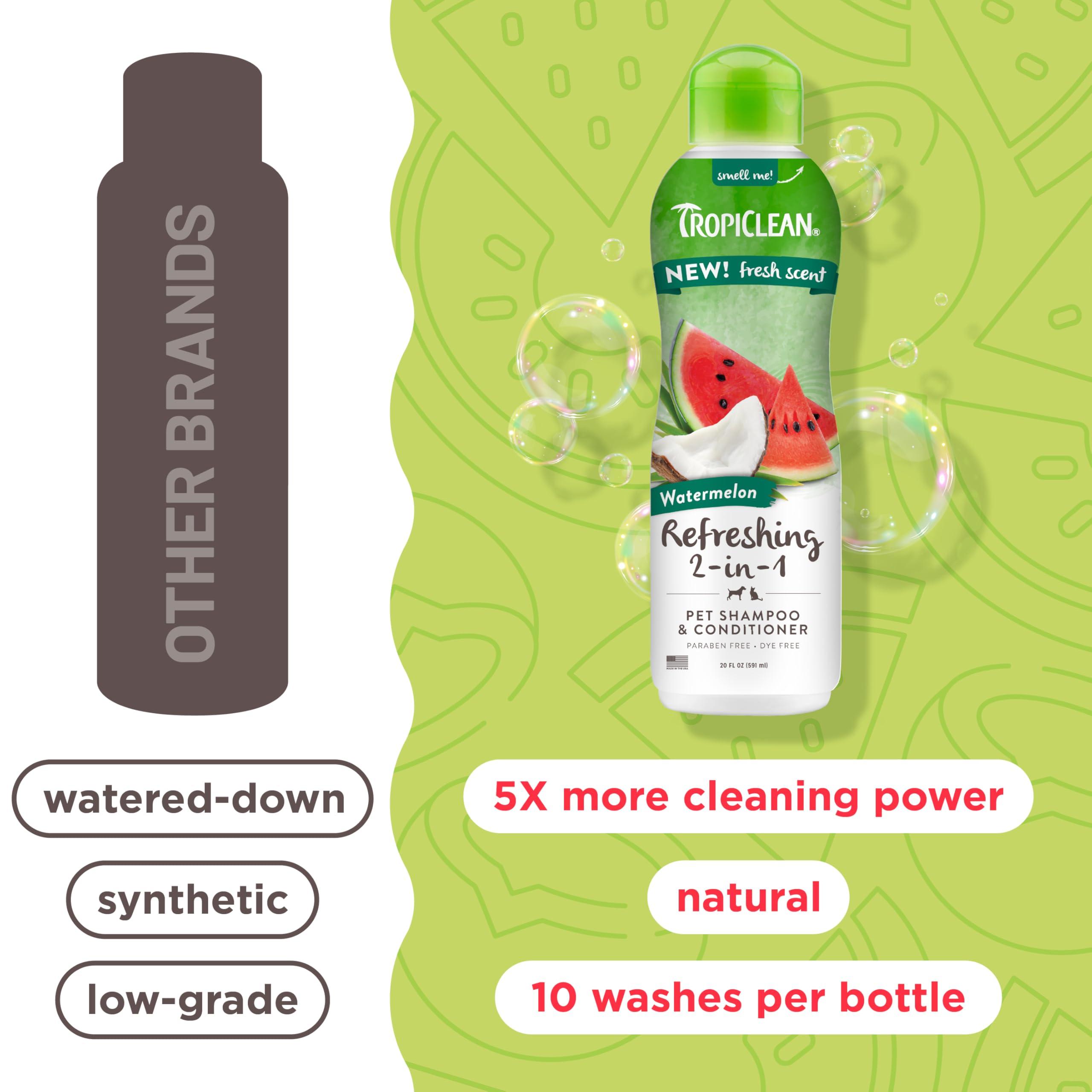 TropiClean 2-in-1 Dog Shampoo and Conditioner, Moisturizing Dog Detangler, Puppy Safe, Made in the USA, Watermelon Scent, Cat & Kitten Safe, 20oz. - Image 7