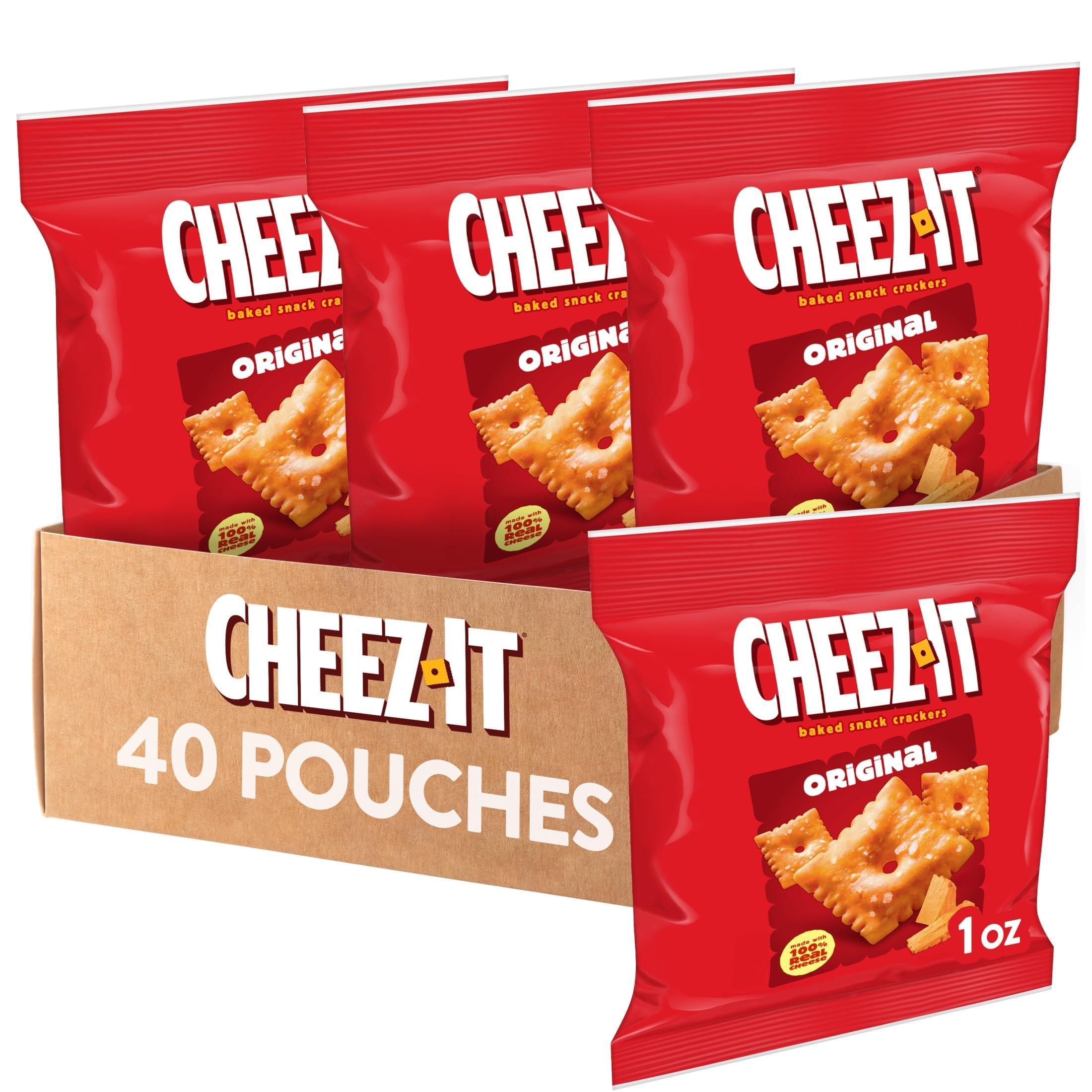 Cheez-It Cheese Crackers, Baked Snack Crackers, Lunch Snacks, Original (40 Packs)