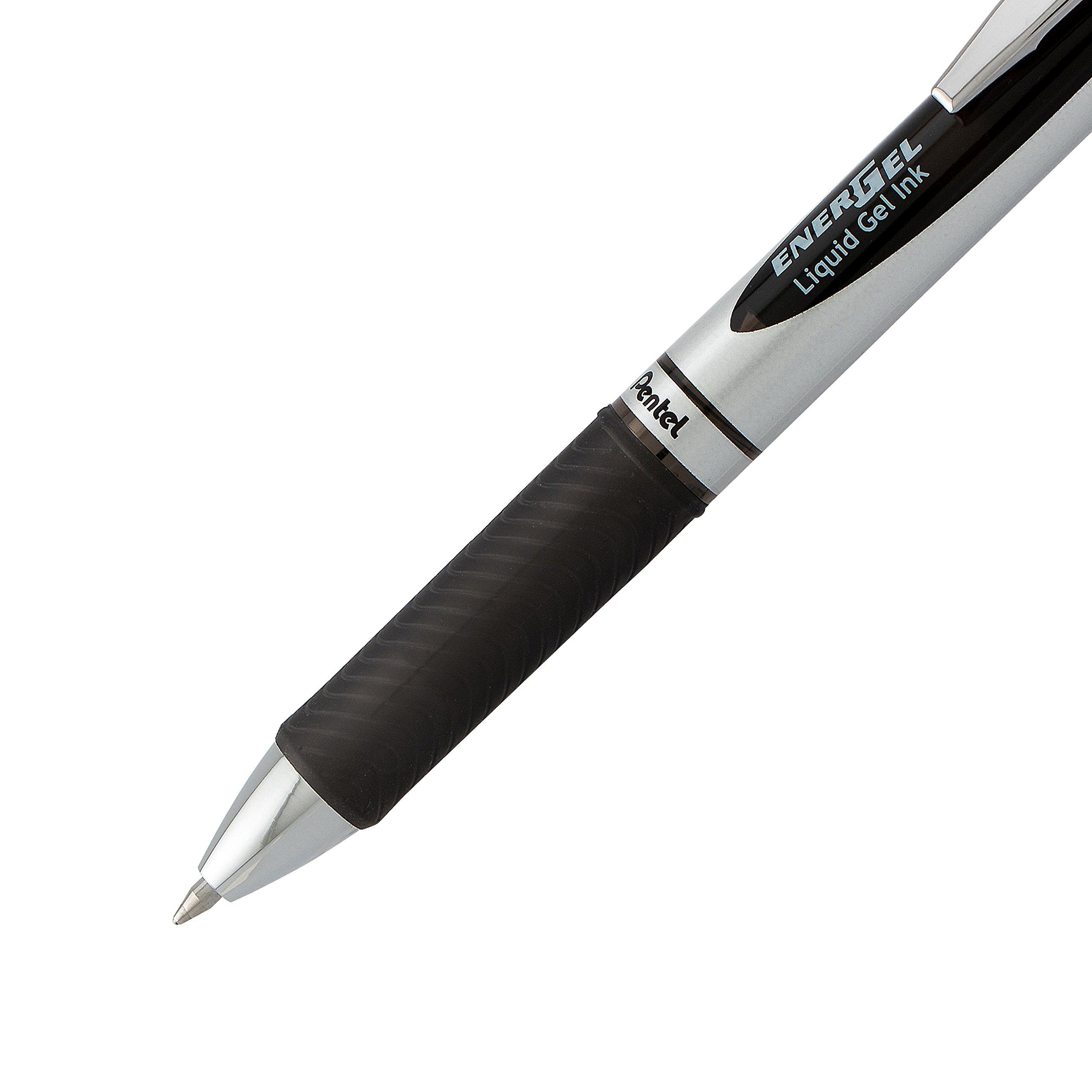 Pentel EnerGel RTX Retractable Liquid Gel Pen, (0.7mm), Medium Line, Metal Tip, Black Ink, Pack of 2 (BL77BP2A) - Image 4