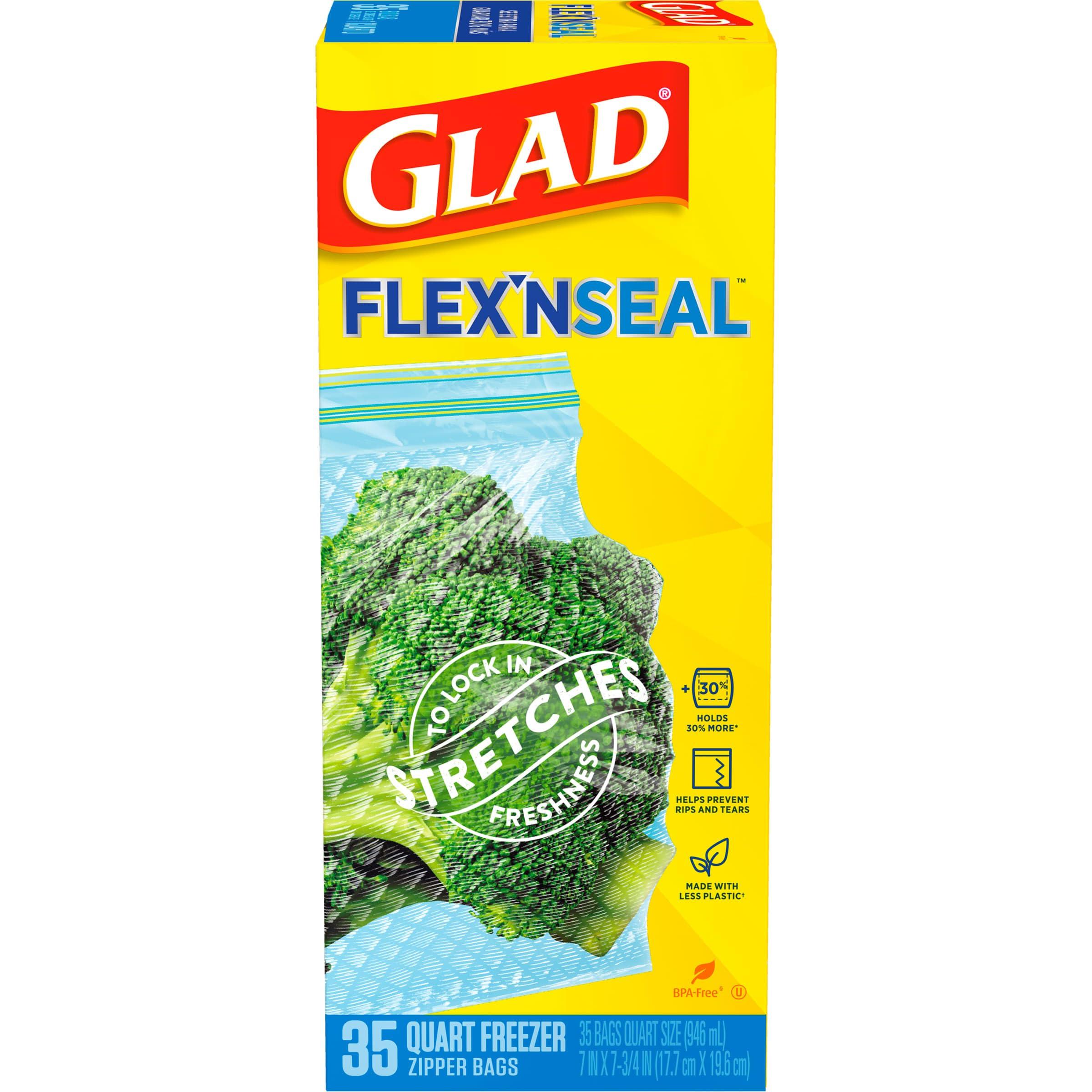GladFlex'N Seal Freezer Storage Plastic Bags, Quart, 35 Count, Pack of 4 (Package May Vary) - Image 7