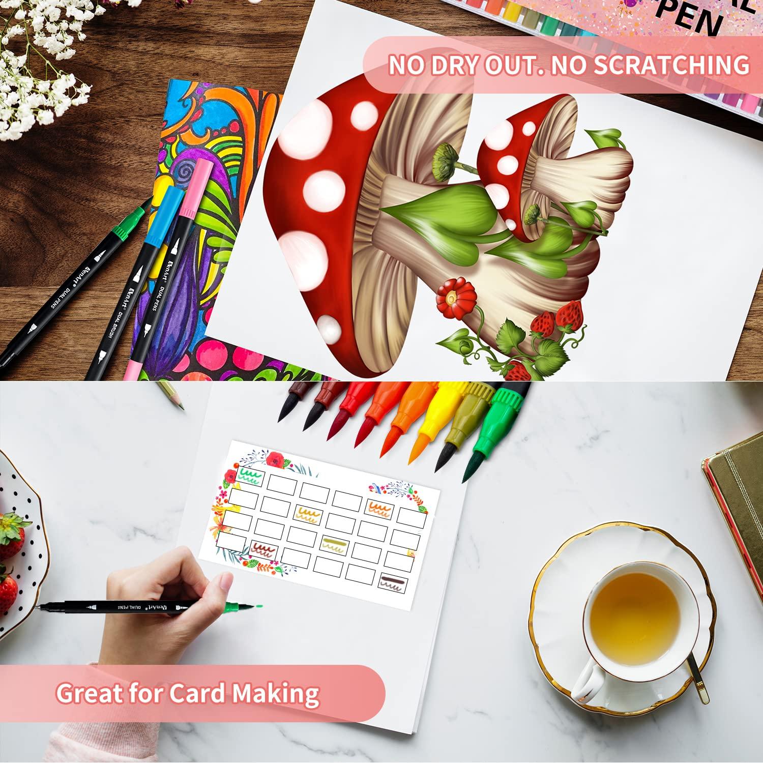 Dual Markers Brush Pens, 36 Fine Point Art Marker, Double Tip Colored Pen for Adult Coloring Hand Lettering, School Classroom Art Suppliers - Image 7