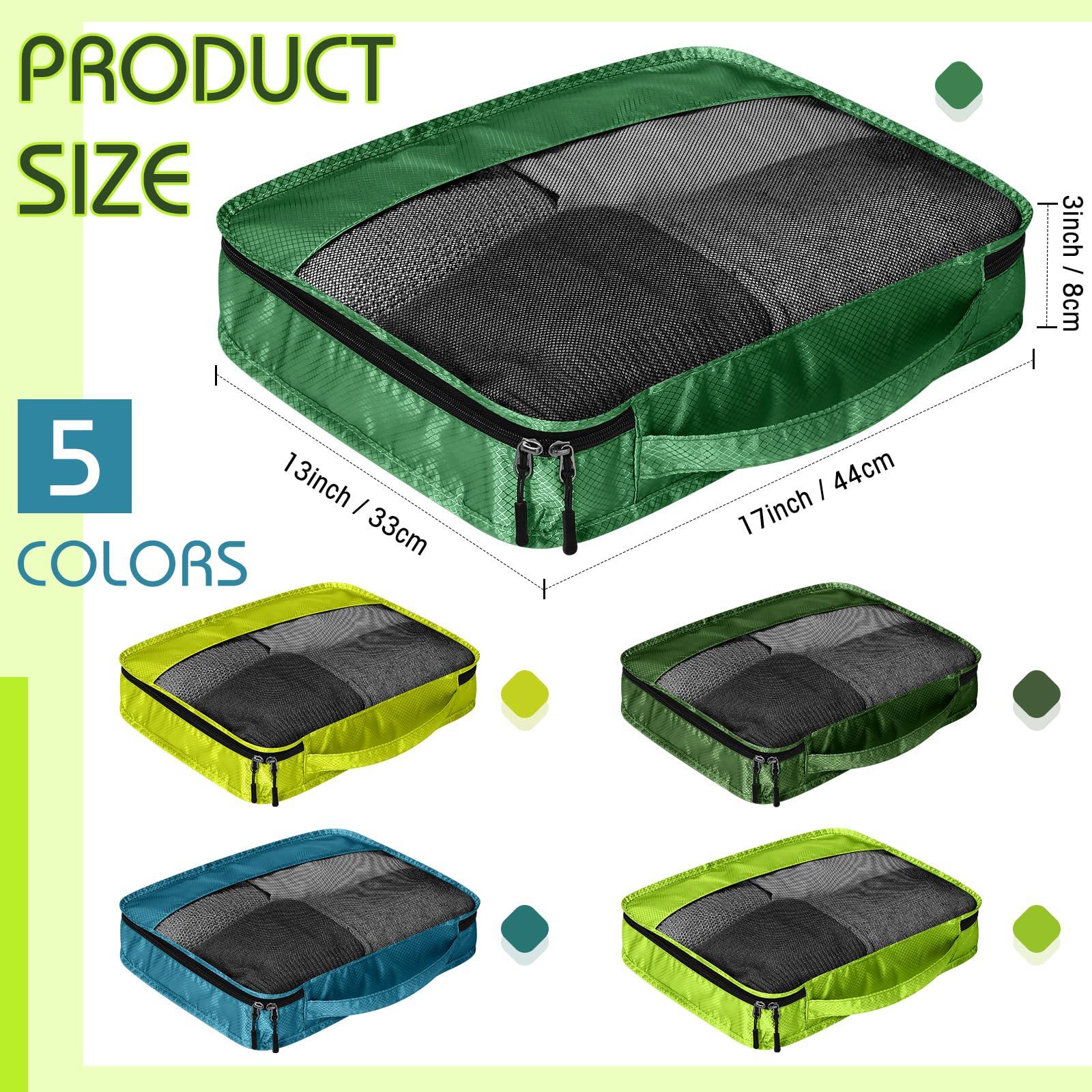 Bulyoou 5 Pcs Packing Cubes for Suitcase Large Travel Cubes Carry on Luggage Organizer Bags for Clothes Accessories(L,Green) - Image 2