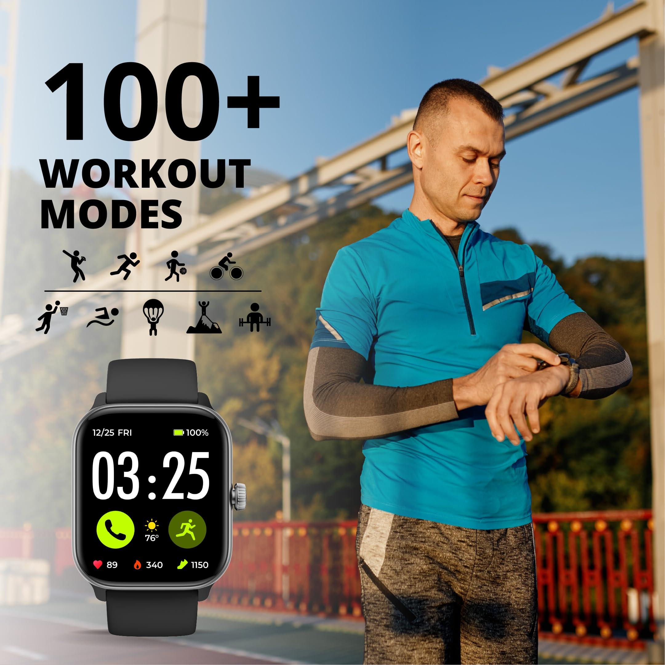 Spade & Co Health Smartwatch 4 - Smartwatch for Men & Women, Heart Rate, Sleep & SpO2 Monitor, Pedometer, Fitness Tracker, Answer/Make Calls IP68 Waterproof iOS & Android Compatible - Image 3