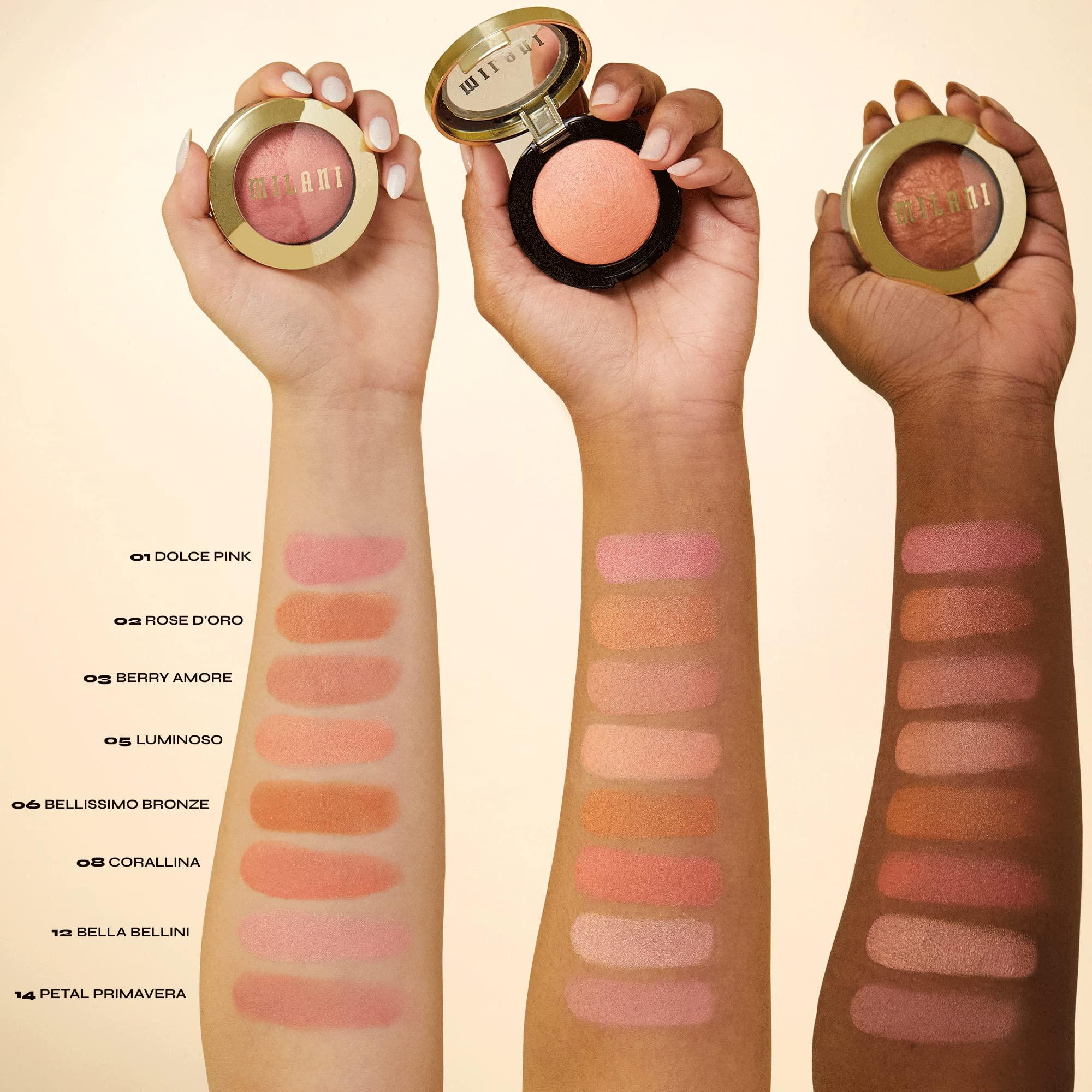 Milani Baked Blush, Powder Blush for Cheeks, Cruelty Free Makeup - Shape, Contour & Highlight Face for a Shimmery or Matte Finish -Dolce Pink - Image 8