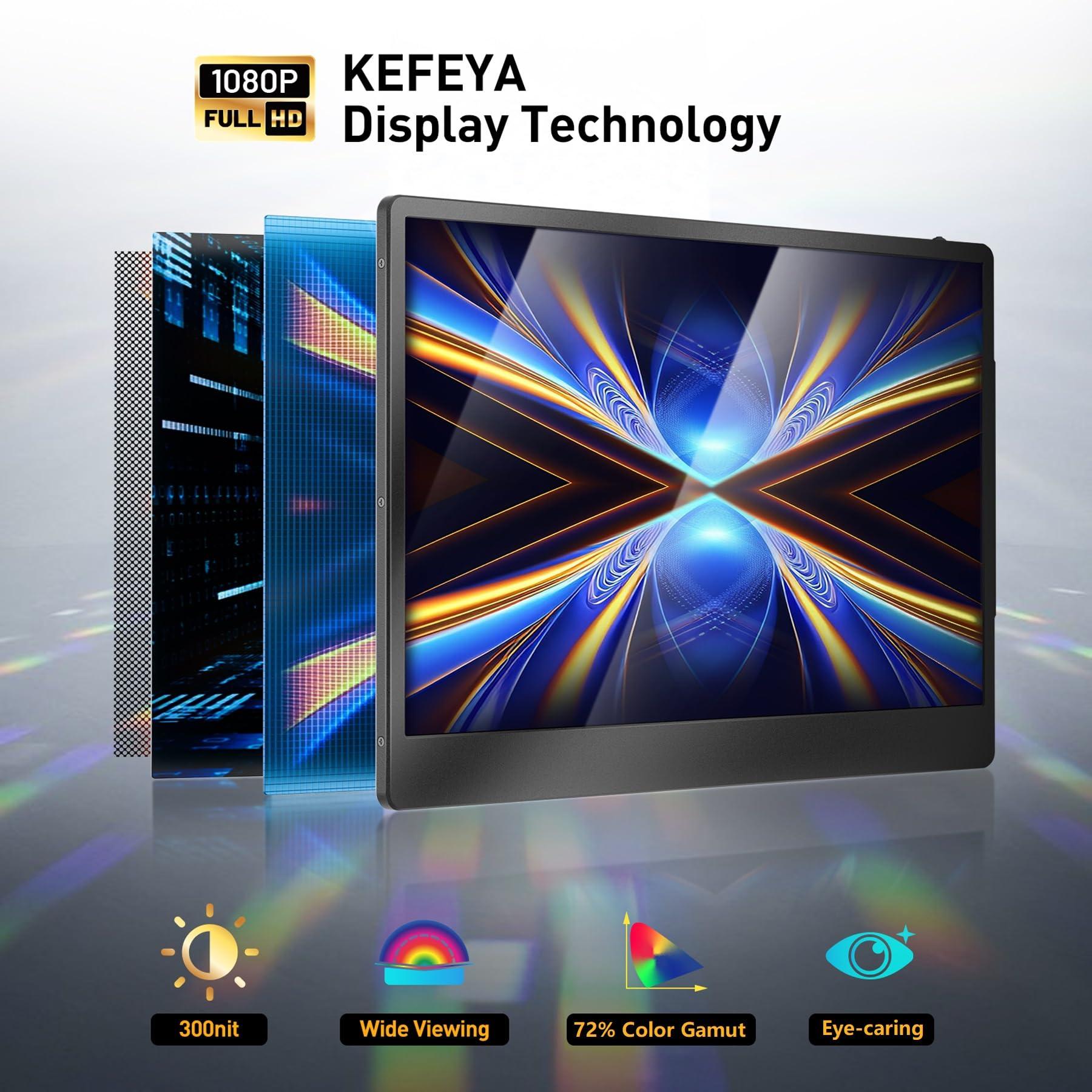 KEFEYA Laptop Screen Extender, 14.2" Portable Triple Monitor for Laptop with Full HD IPS Display, Laptop Extended Monitor Compatible with Mac, Windows, Chrome, Fits 13-17 Inch Laptops - Image 2