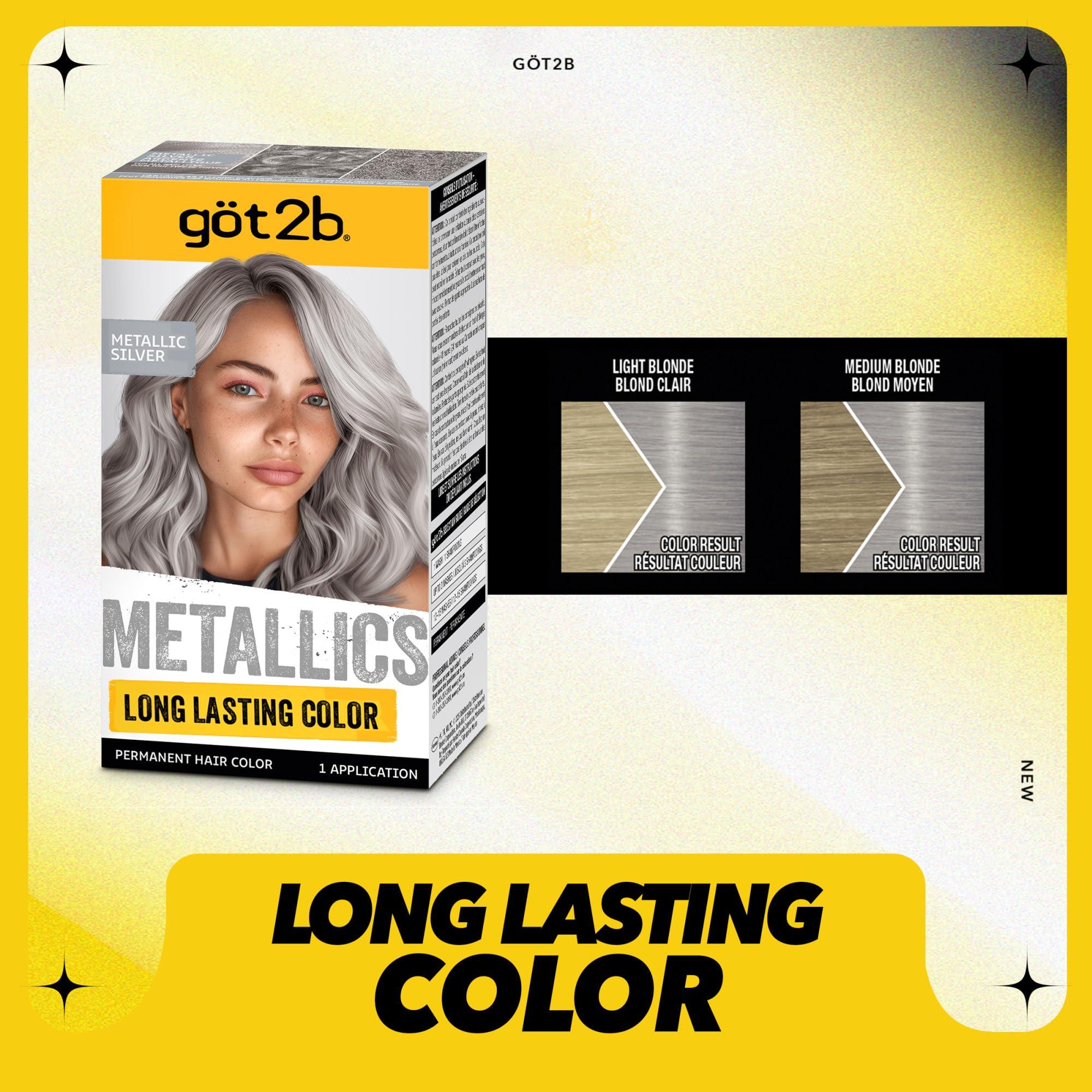 Schwarzkopf Got2b Metallics Permanent Hair Color, M71 Metallics Silver - Image 4