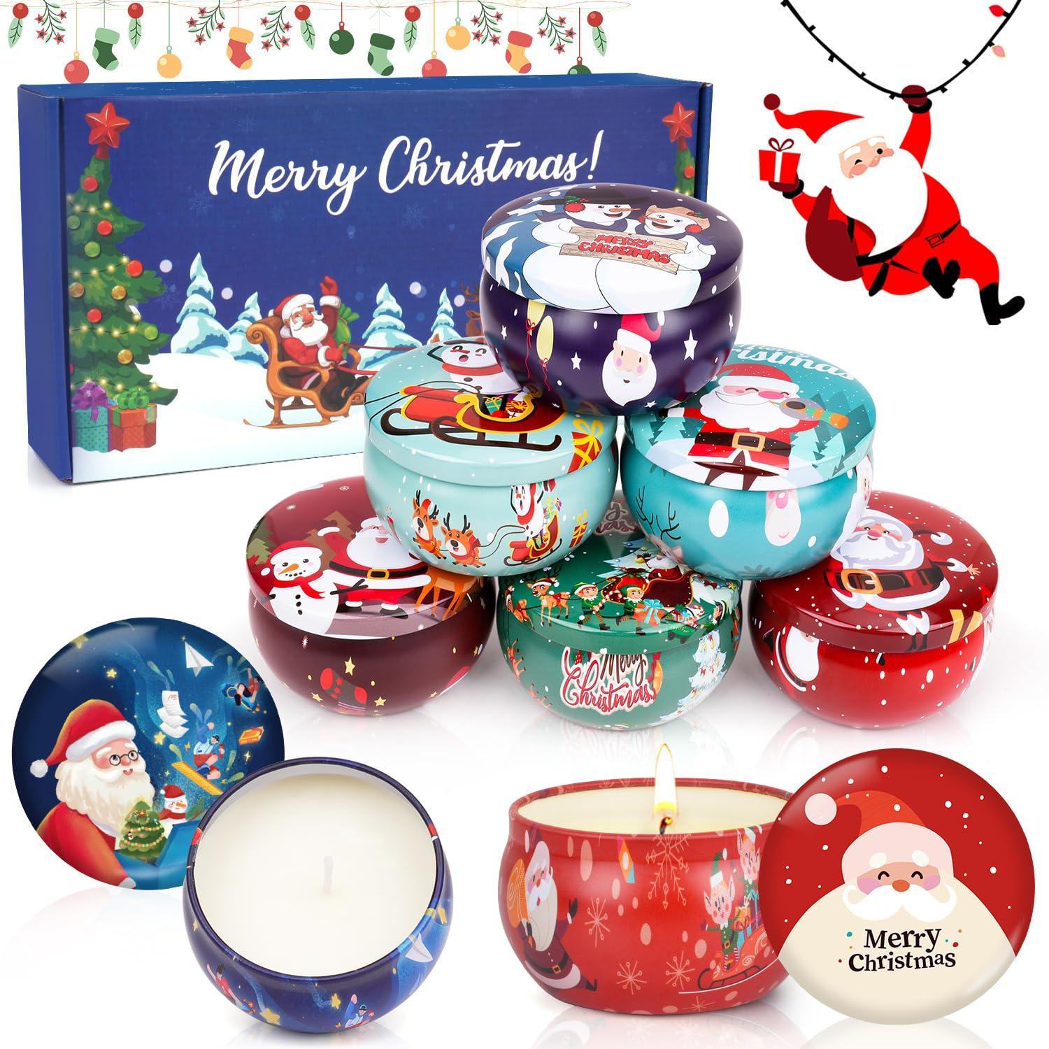 Christmas Gifts Set, 8 Pack Christmas Scented Candles Set, Bulk Stocking Stuffers for Coworkers Adults Women, Small Aromatherapy Candles Gift Baskets for Birthday Christmas Decoration Holiday Gift - Image 8