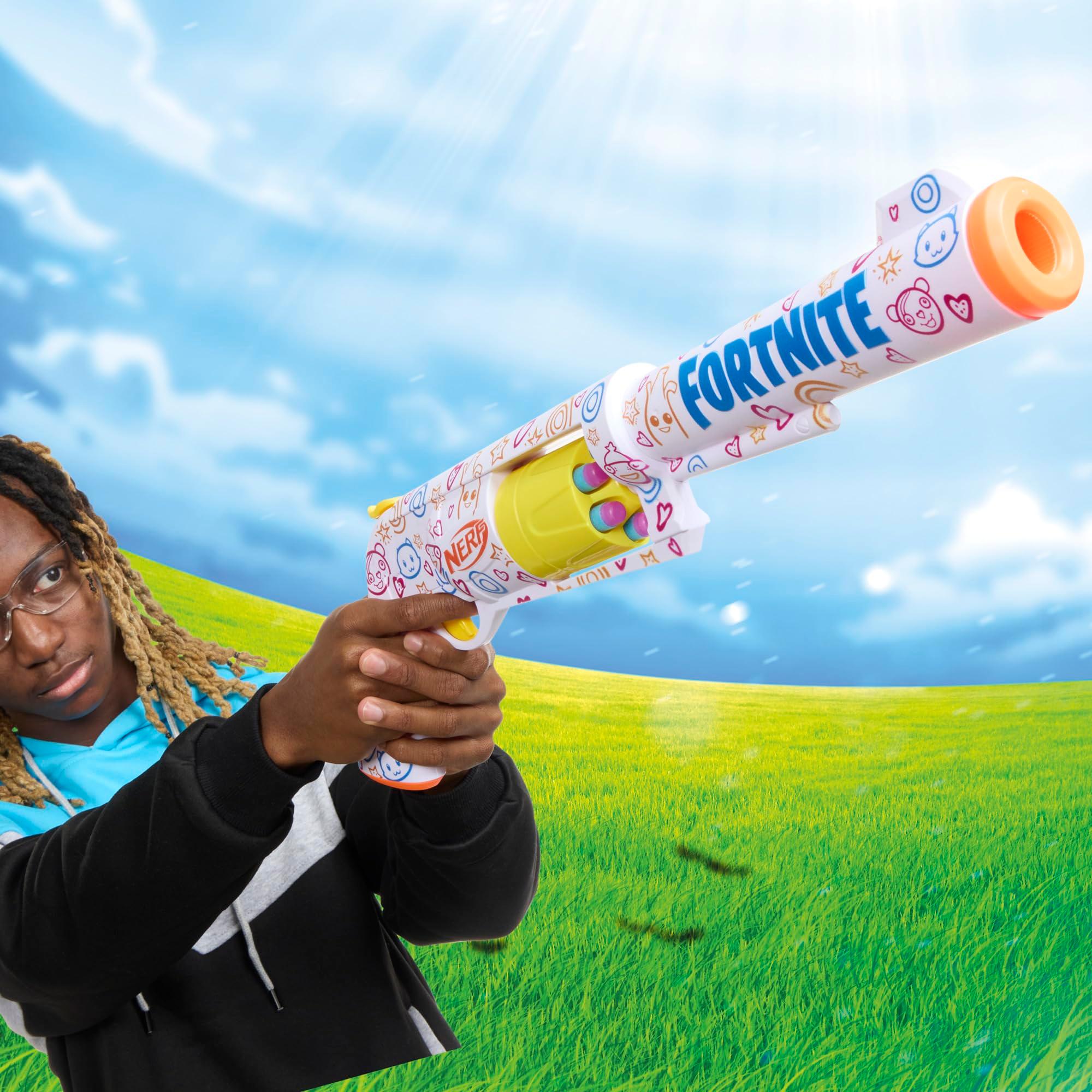Nerf Fortnite Frenz 4 Ever Blaster, Bonus Code to Unlock Frenz 4 Ever Wrap in The Game, 6 Elite Darts, 6-Dart Drum, Fortnite Gifts - Image 7