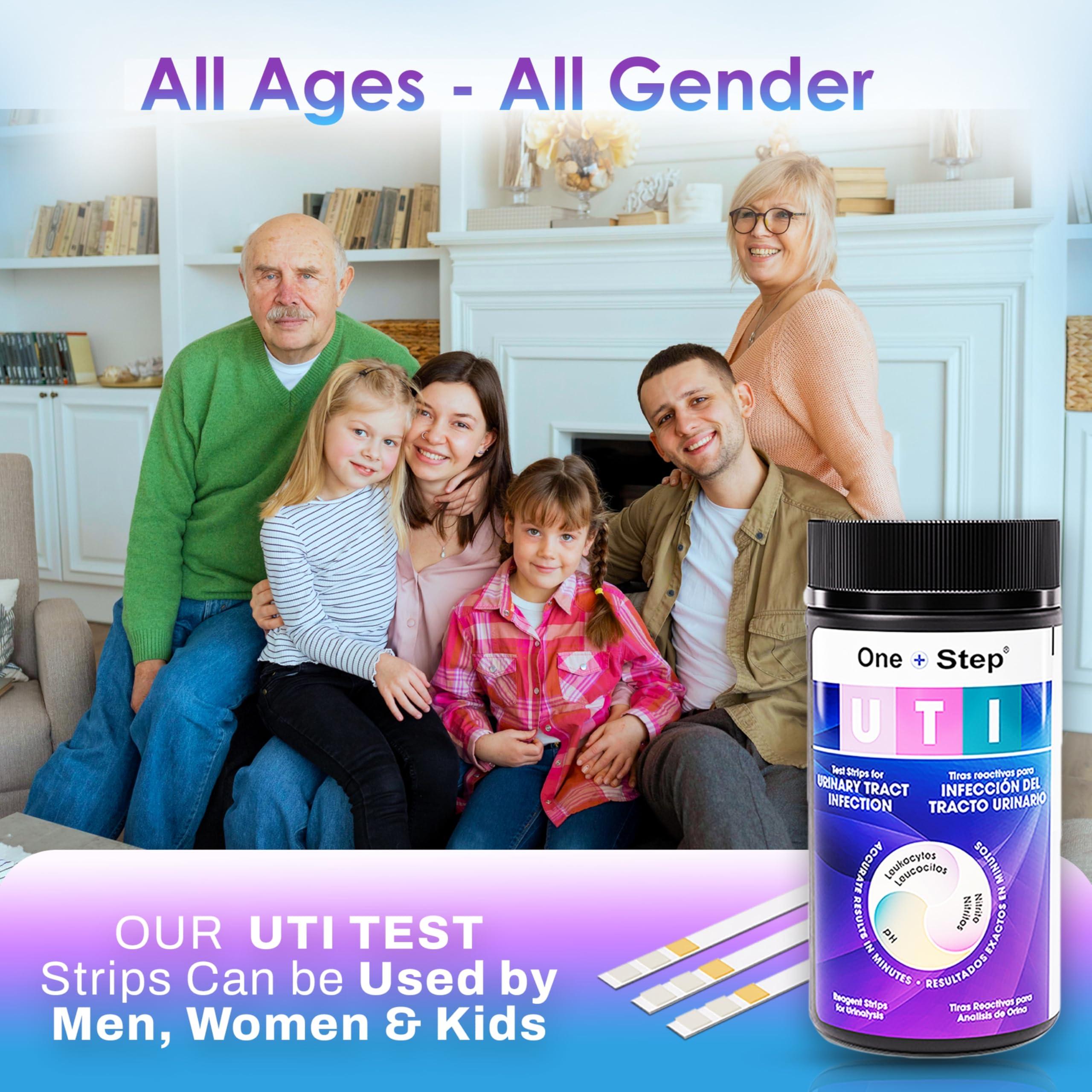 One Step UTI Test Strips, 100 Strip Tub, 3-in-1 Parameter At Home UTI Test for Women, Men & Kids, Urine Test Strips for UTI & Bladder, Easy to Use Urinary Tract Infection Test Kit, Home Health Tests - Image 2