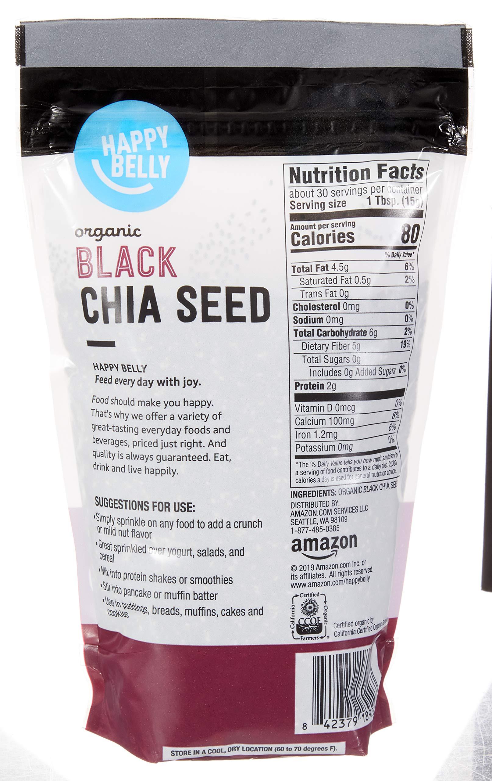 Amazon Brand - Happy Belly Organic Black Chia Seeds 1 lb (Pack of 2) - Image 2